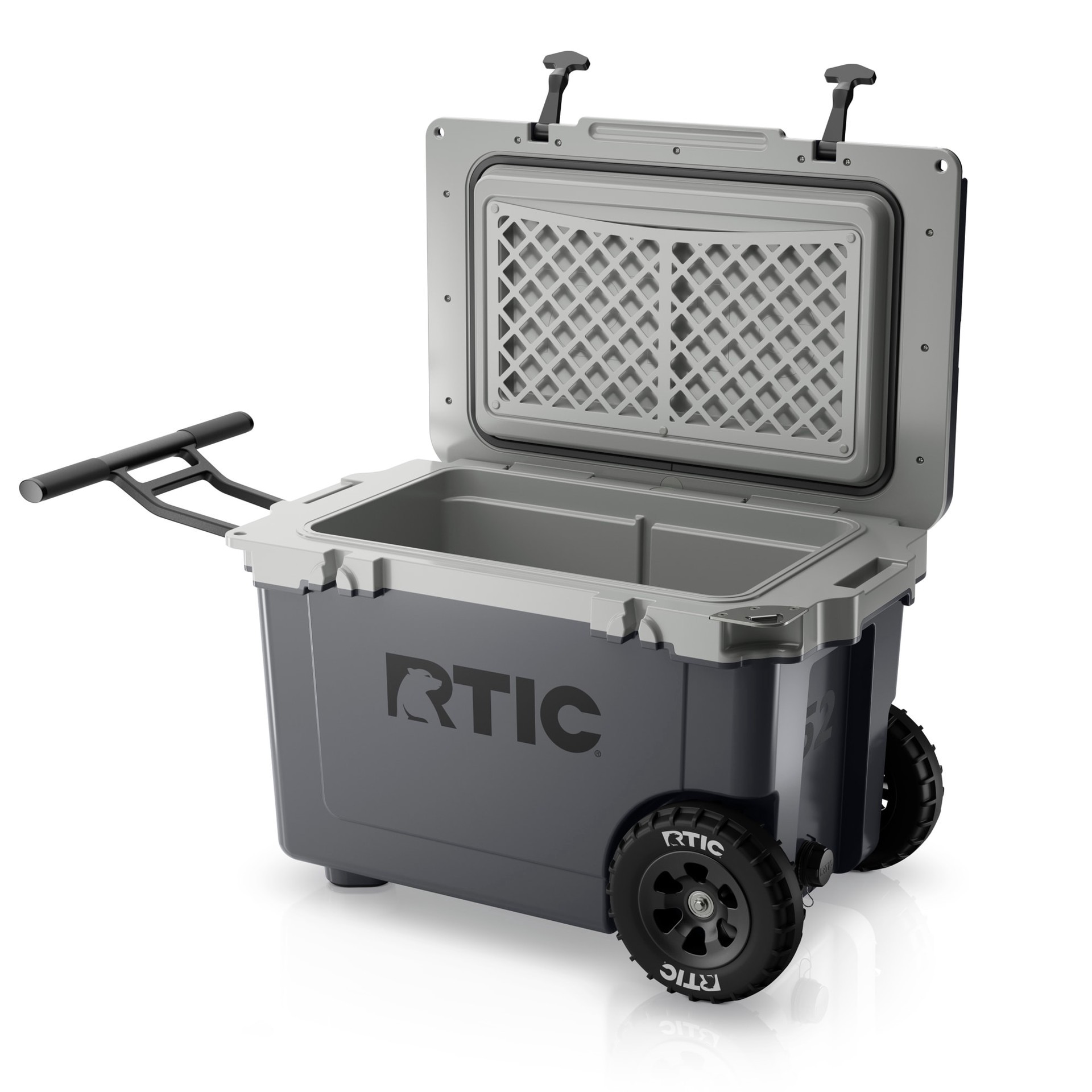 slide 3 of 6, RTIC Outdoors Wheeled Ultra Dark Grey / Cool Grey 52-Quart Wheeled Insulated Chest Cooler, 1 ct