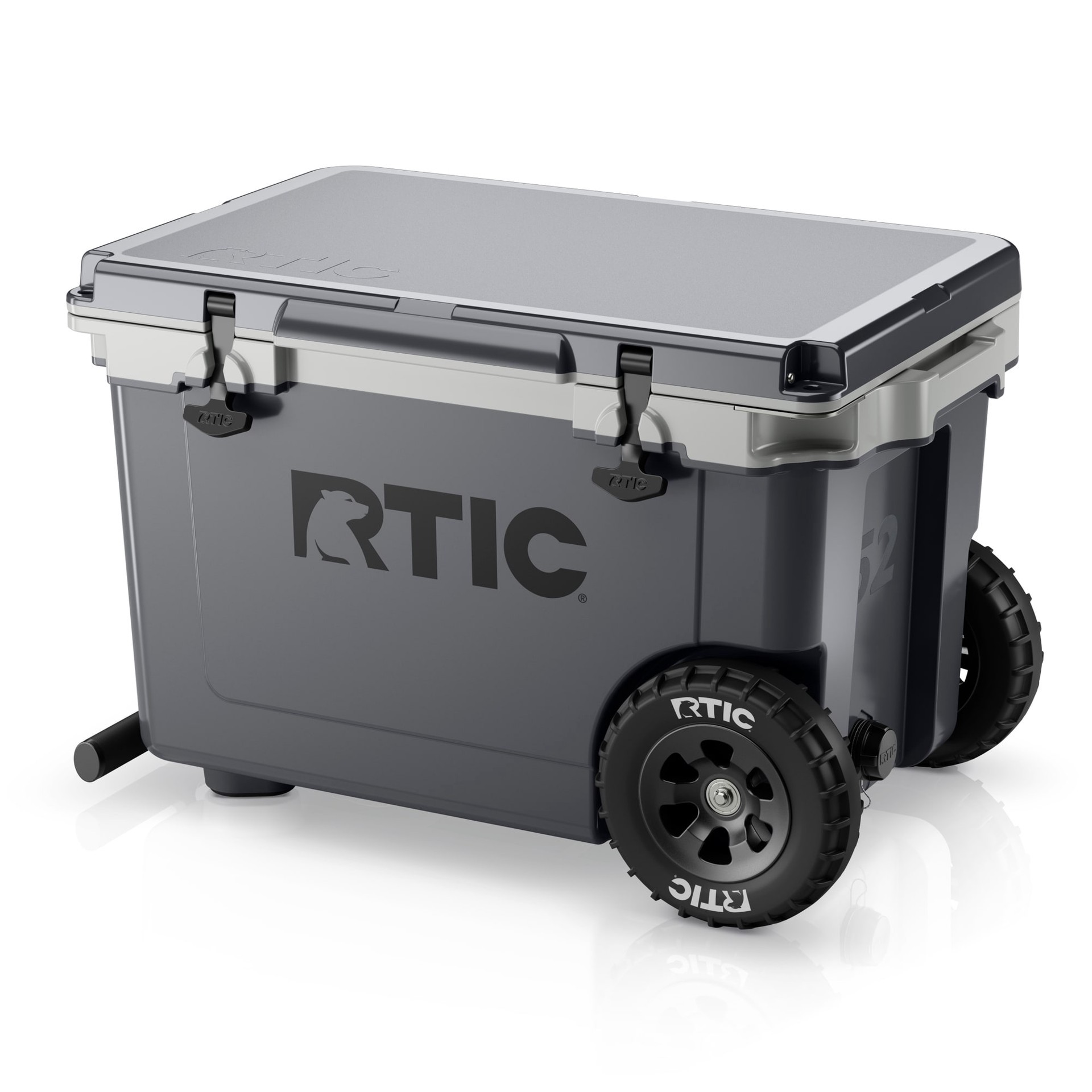 slide 6 of 6, RTIC Outdoors Wheeled Ultra Dark Grey / Cool Grey 52-Quart Wheeled Insulated Chest Cooler, 1 ct