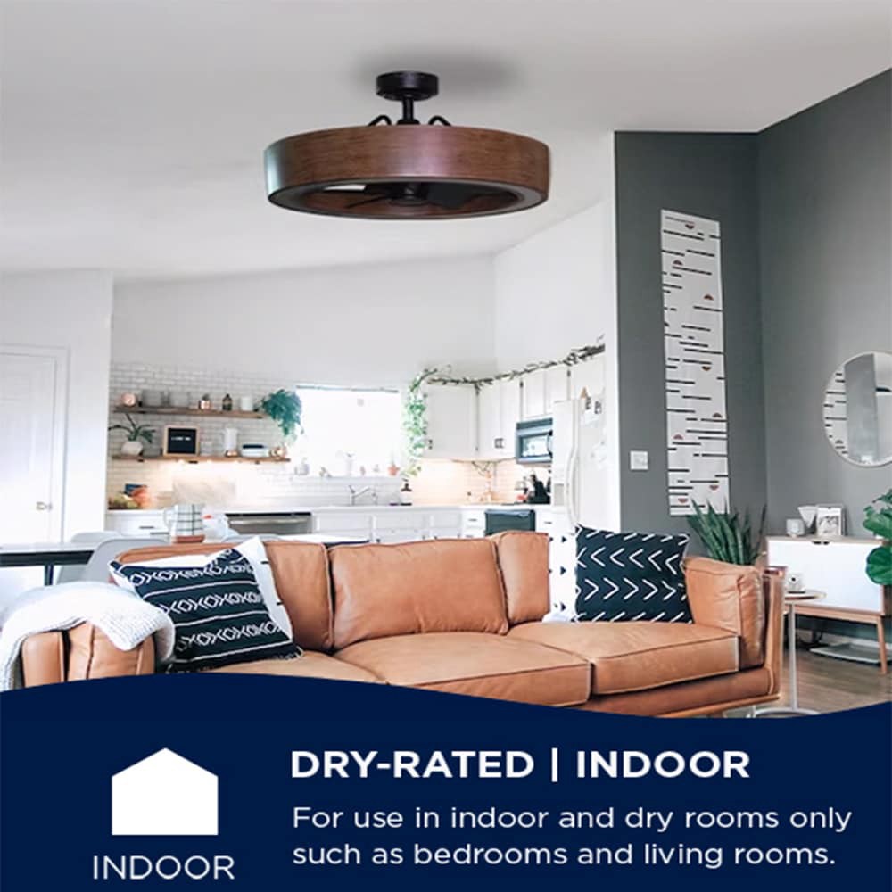 slide 4 of 6, Harbor Breeze Vanderbrook 26-in Black and Walnut with Matte Black Blades Integrated LED Fandelier Ceiling Fan With Light 5 -Blade, 1 ct