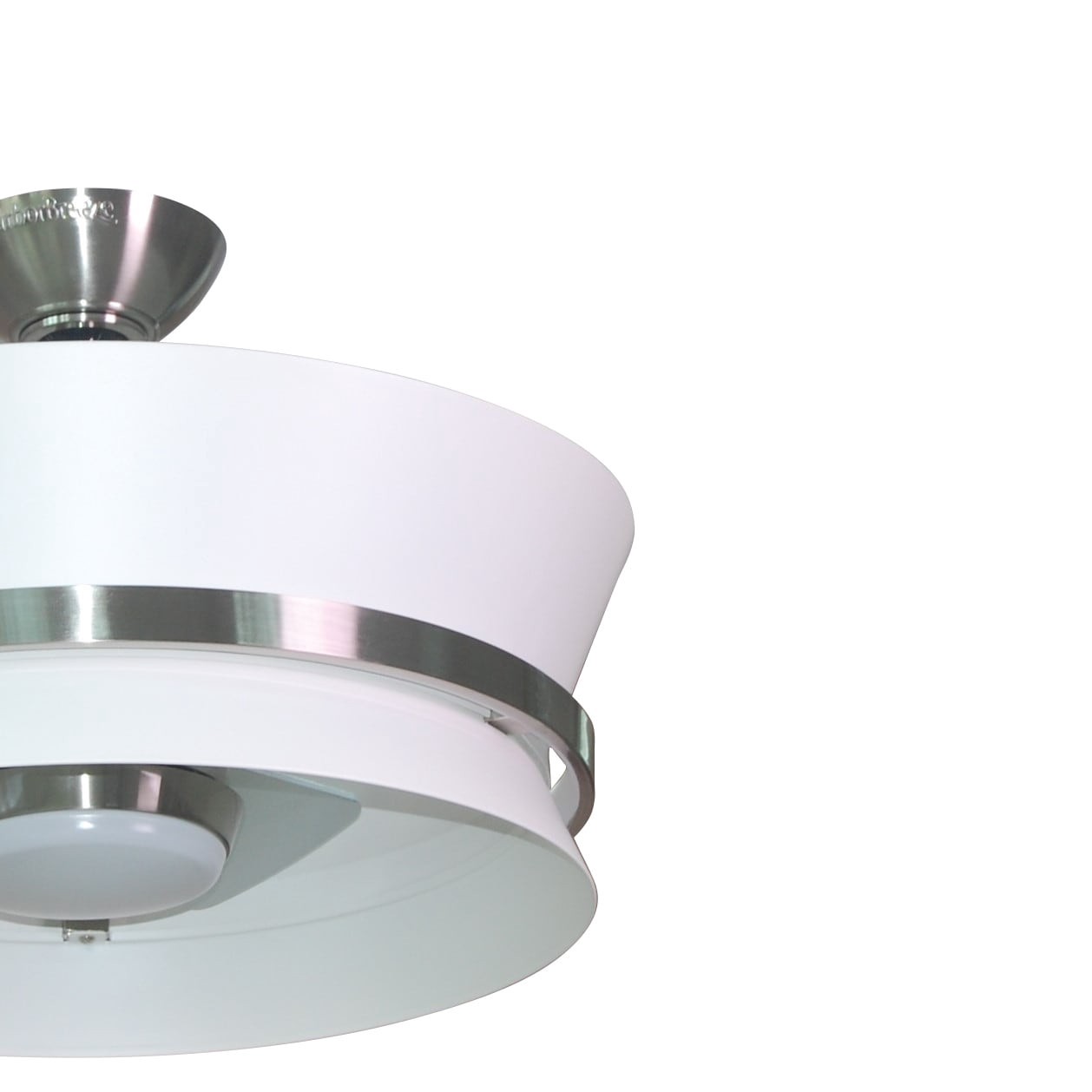 slide 5 of 6, Harbor Breeze Brackenridge 22-in Brushed with Brushed Nickel Blades Integrated LED Fandelier Ceiling Fan With Light and Remote Included 3 -Blade, 1 ct