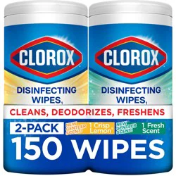 Clorox 2 -Count Fresh Scent/Lemon Fresh Disinfectant Wipes All-Purpose Cleaner 2 -Pack