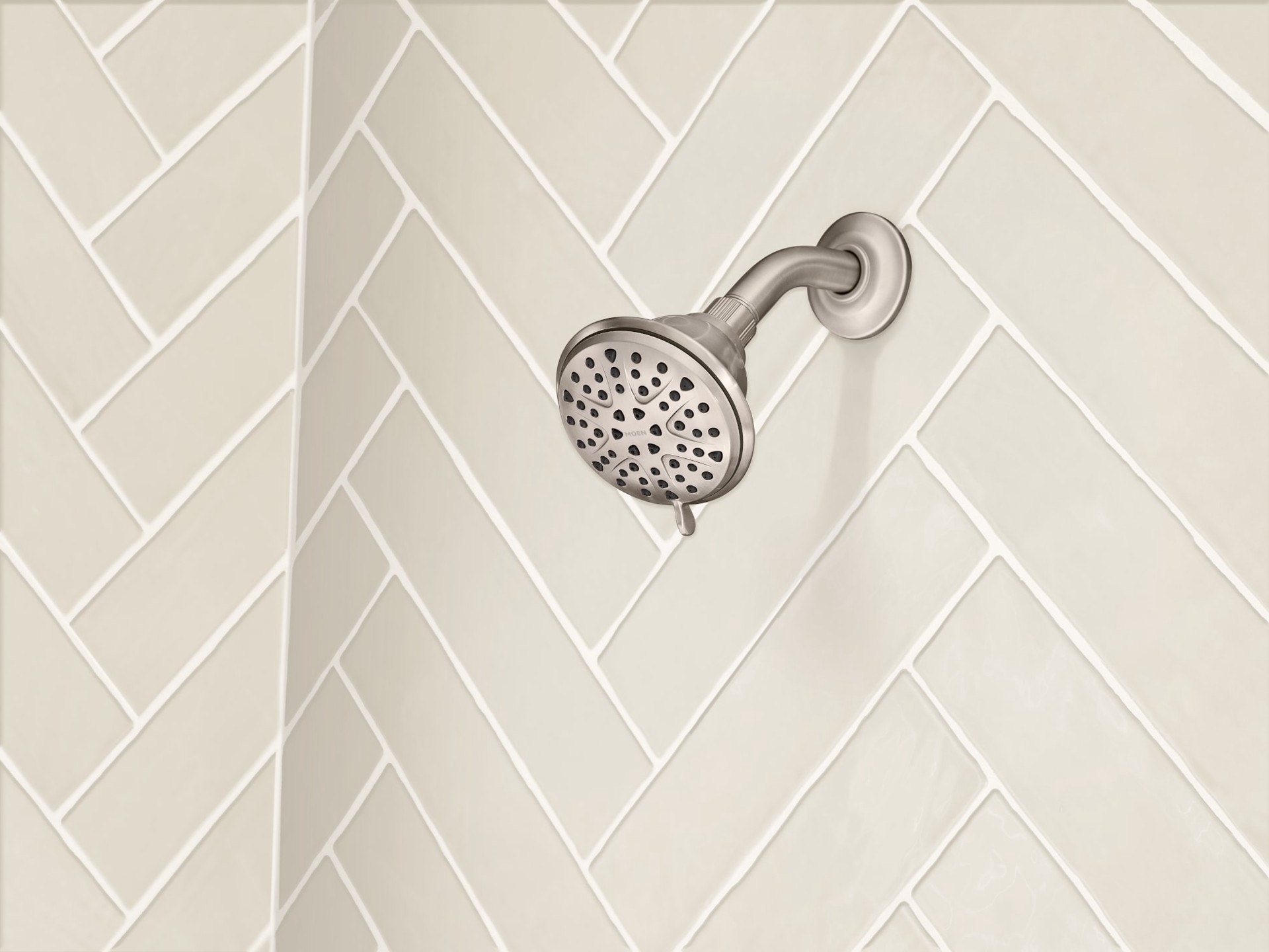 slide 2 of 6, Moen Attune 8.0 -Spray Spot Resist Brushed Nickel 3.88-in Round Fixed Shower Head 1.75 GPM, 1 ct