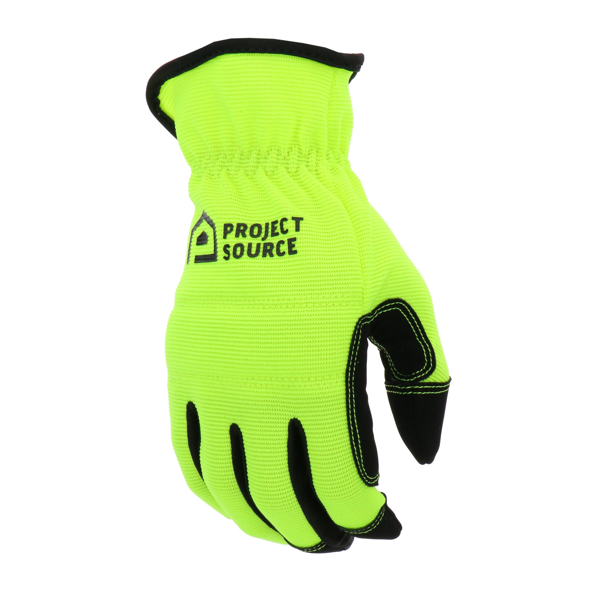 slide 3 of 5, Project Source Large Yellow Synthetic leather Construction Gloves 3 -Pairs, 1 ct