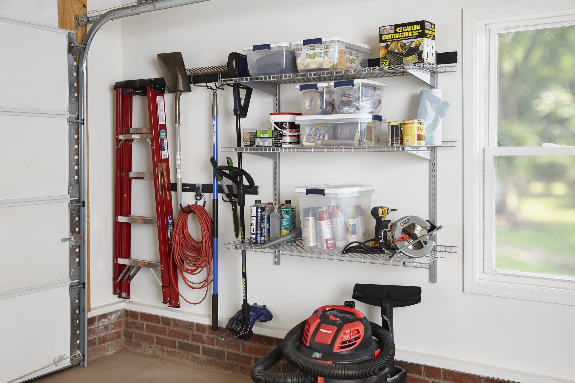 slide 3 of 6, Rubbermaid FastTrack Garage 16 -Piece 48-in Gray Steel Multipurpose Storage rail system, 1 ct