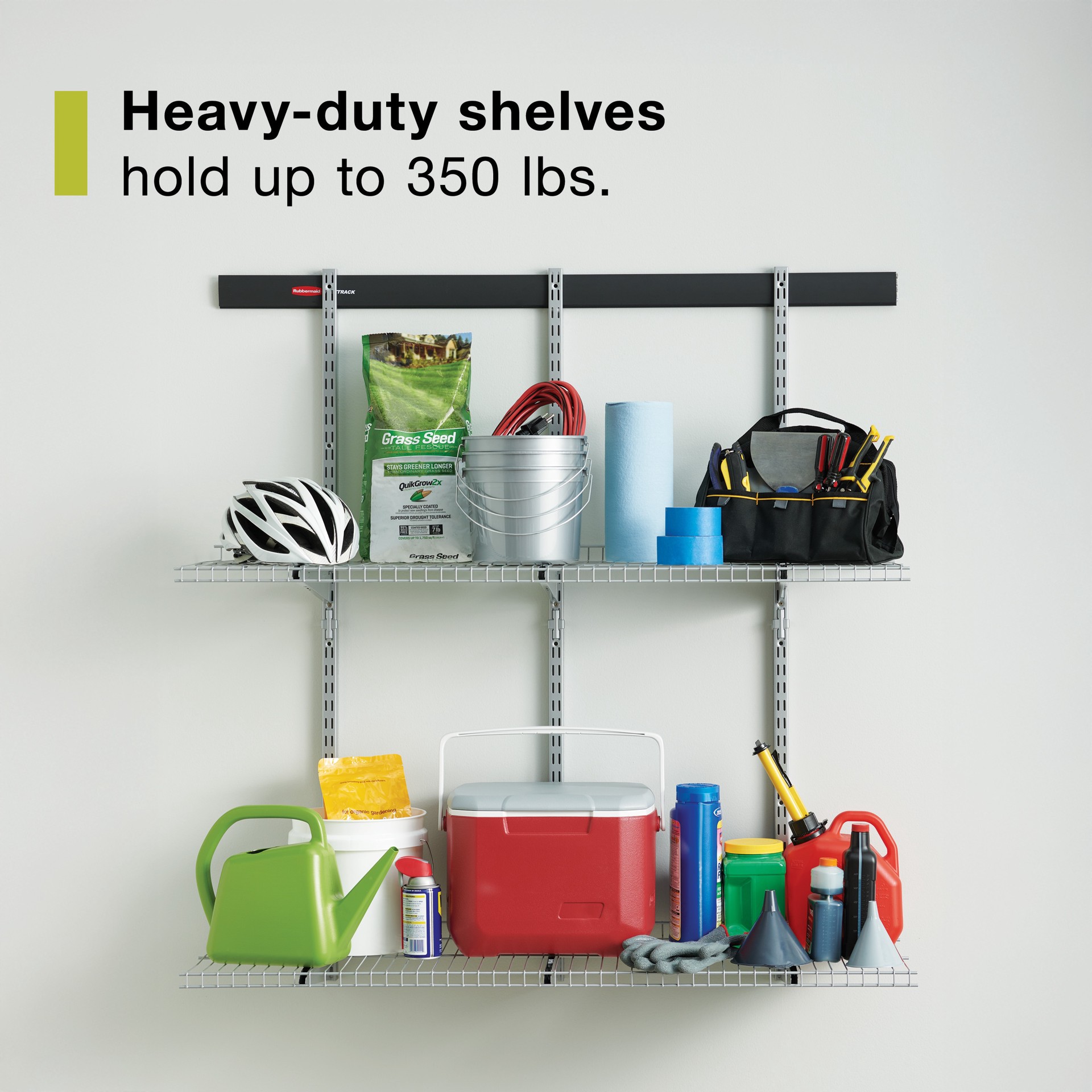 slide 6 of 6, Rubbermaid FastTrack Garage 16 -Piece 48-in Gray Steel Multipurpose Storage rail system, 1 ct