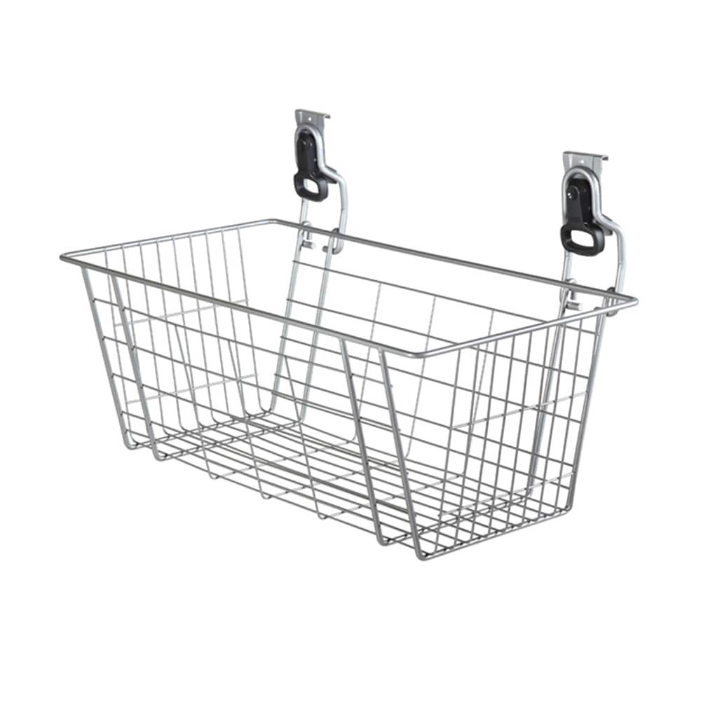 slide 1 of 6, Rubbermaid FastTrack Garage 24-in Satin Nickel Steel Hose Basket, 1 ct