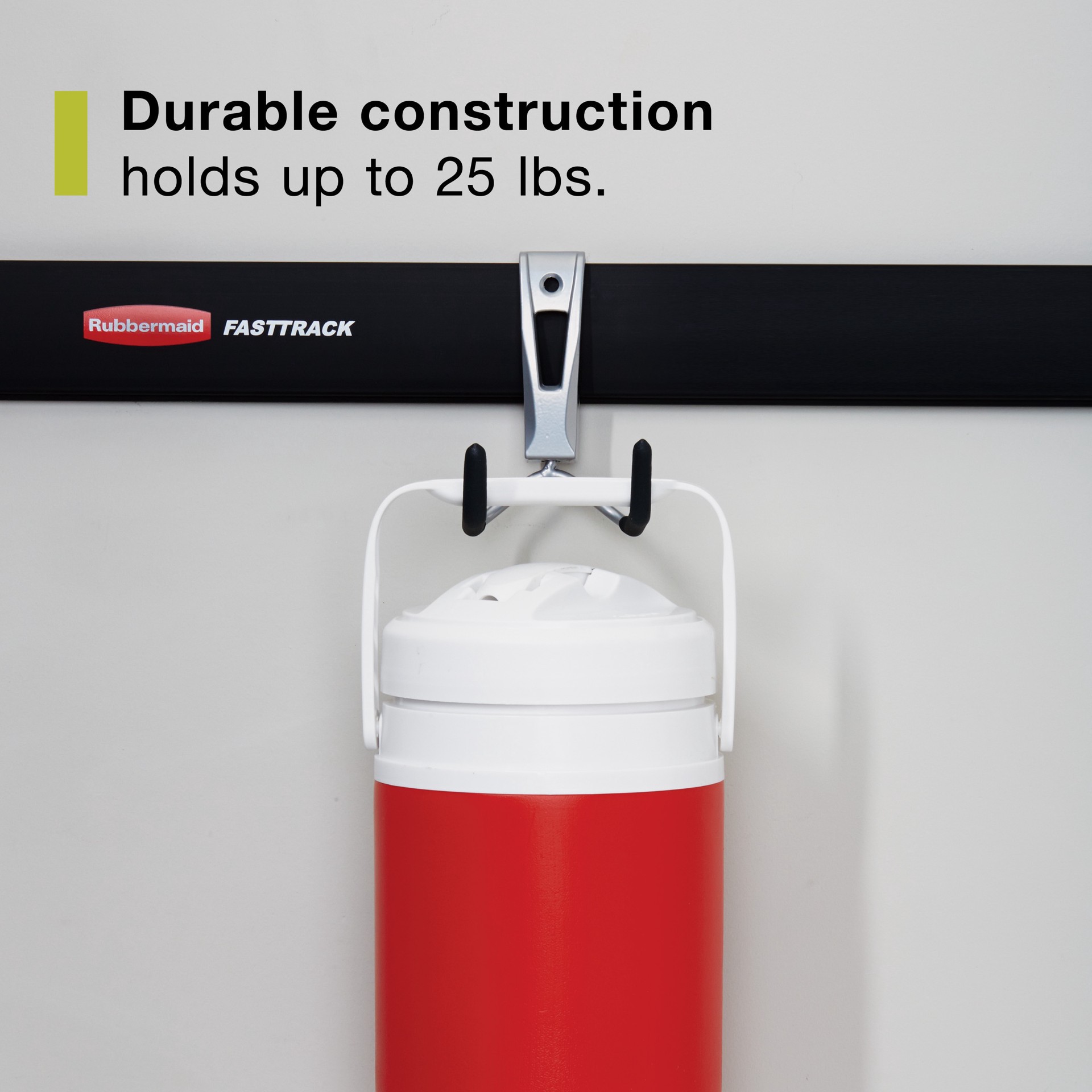 slide 3 of 6, Rubbermaid FastTrack Garage 6.5-in Satin Nickel Steel Cooler Hook, 1 ct