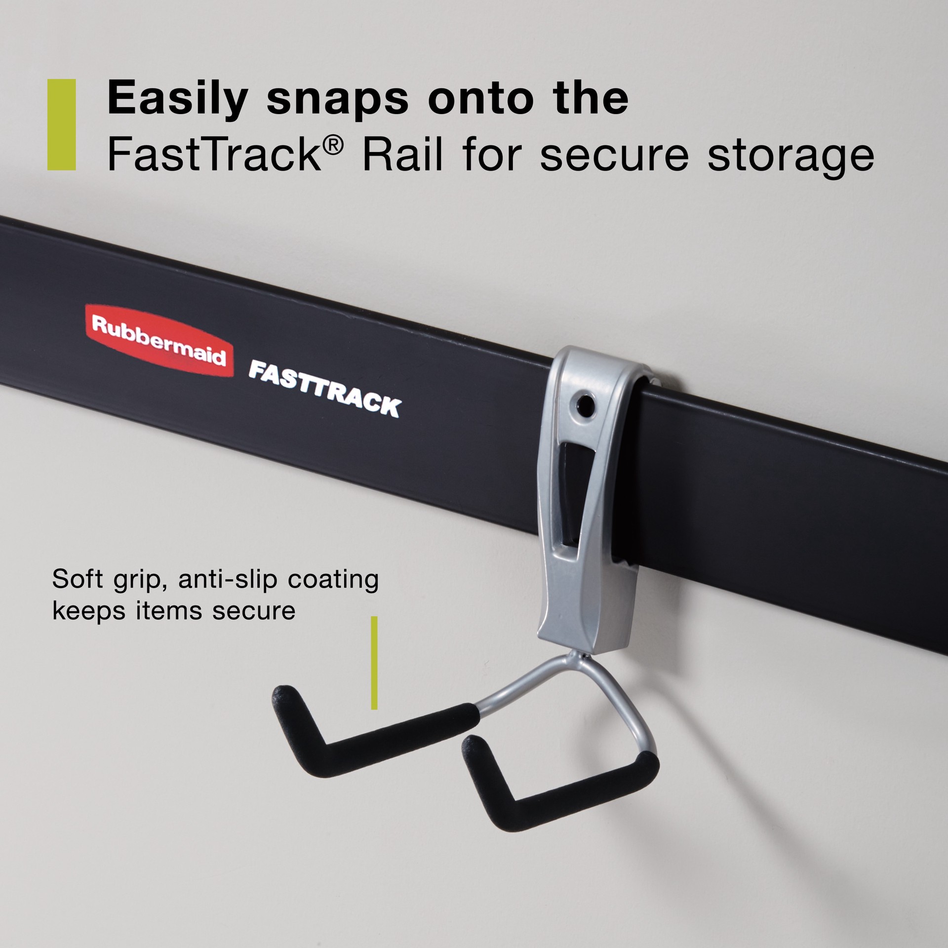 slide 4 of 6, Rubbermaid FastTrack Garage 6.5-in Satin Nickel Steel Cooler Hook, 1 ct