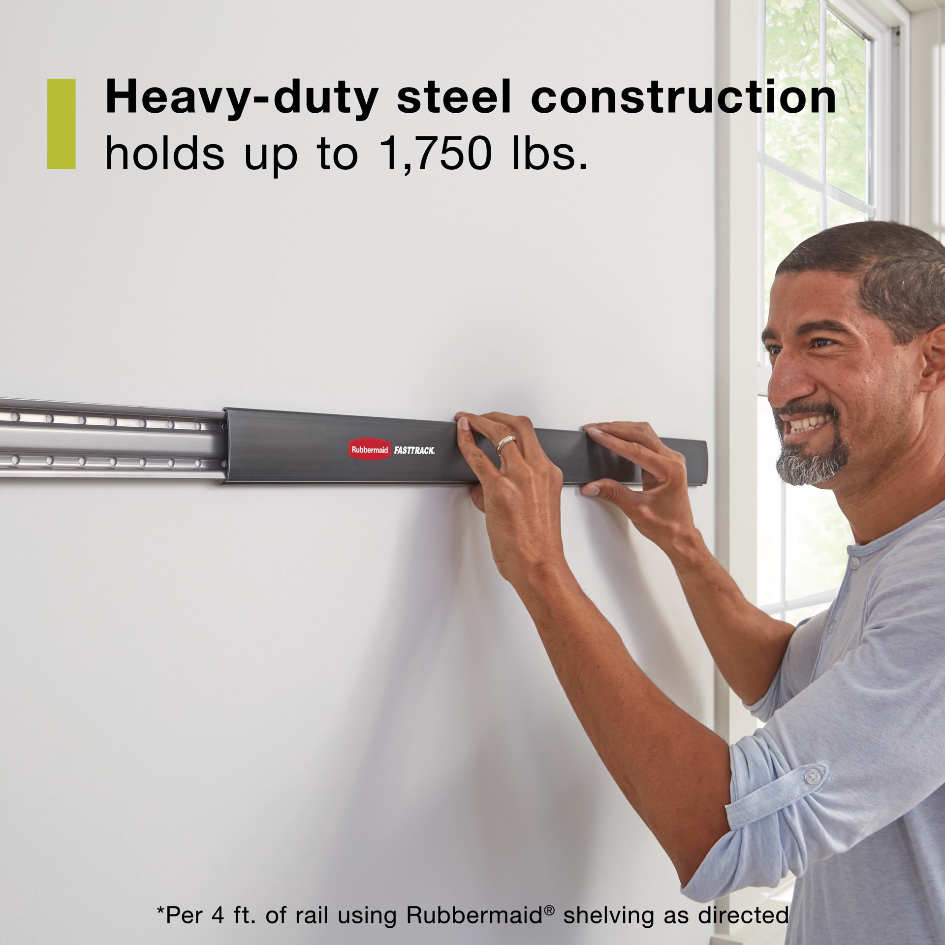 slide 3 of 6, Rubbermaid FastTrack Garage 24 -Piece 48-in Black Steel Multipurpose Storage rail system, 1 ct