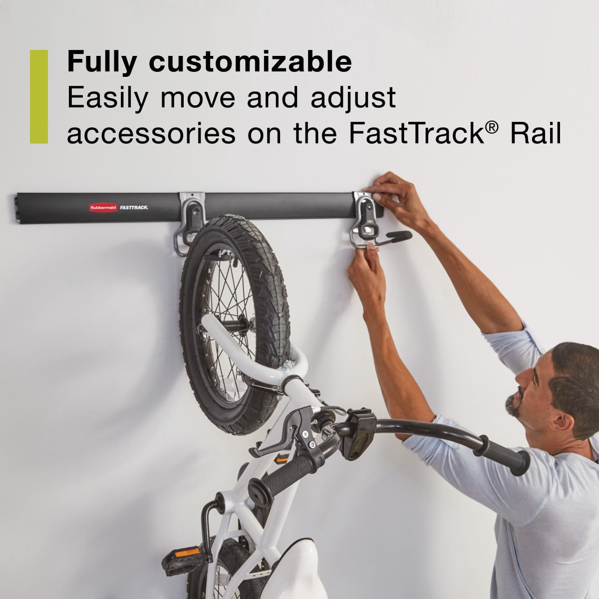 slide 5 of 6, Rubbermaid FastTrack Garage 24 -Piece 48-in Black Steel Multipurpose Storage rail system, 1 ct