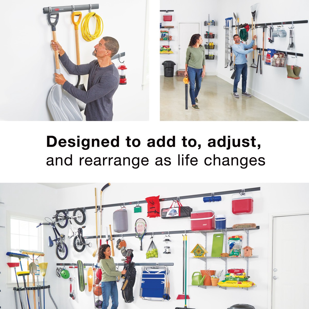 slide 6 of 6, Rubbermaid FastTrack Garage 24 -Piece 48-in Black Steel Multipurpose Storage rail system, 1 ct