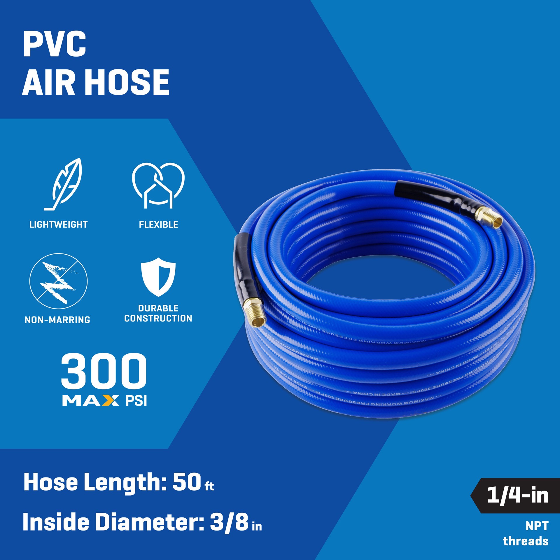slide 5 of 6, Kobalt 3/8-in x 50-Ft PVC Air Hose, 1 ct
