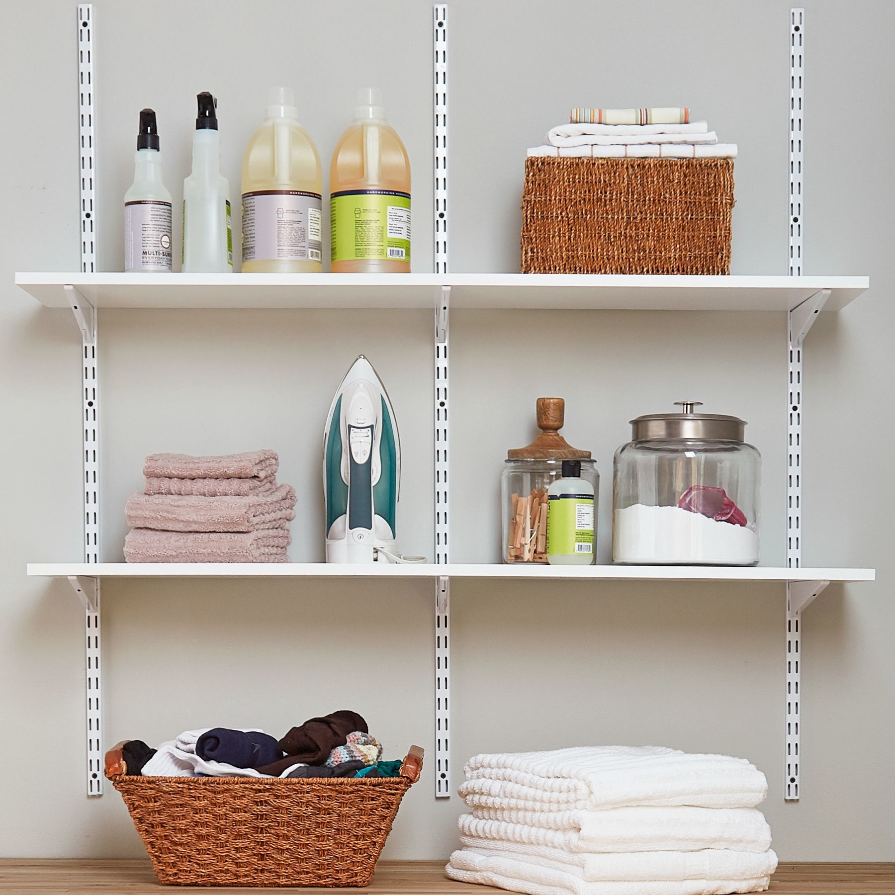 slide 6 of 6, Rubbermaid 9.8-in D x 47.8-in L White Laminate Rectangular Shelf board, 1 ct