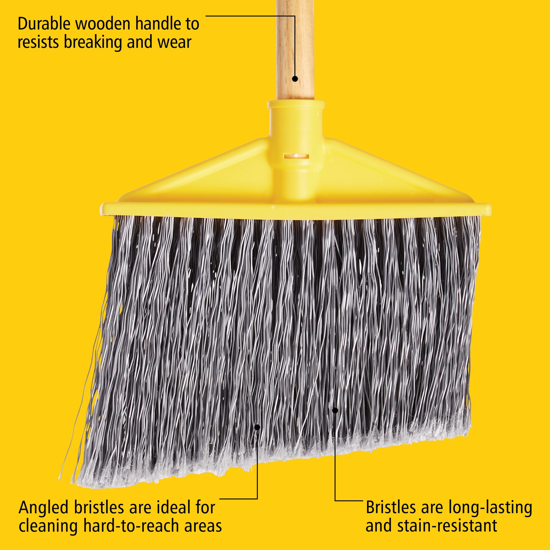 slide 2 of 3, Rubbermaid Commercial Products 10-in Poly fiber Multi-surface Angle Upright Broom, 1 ct