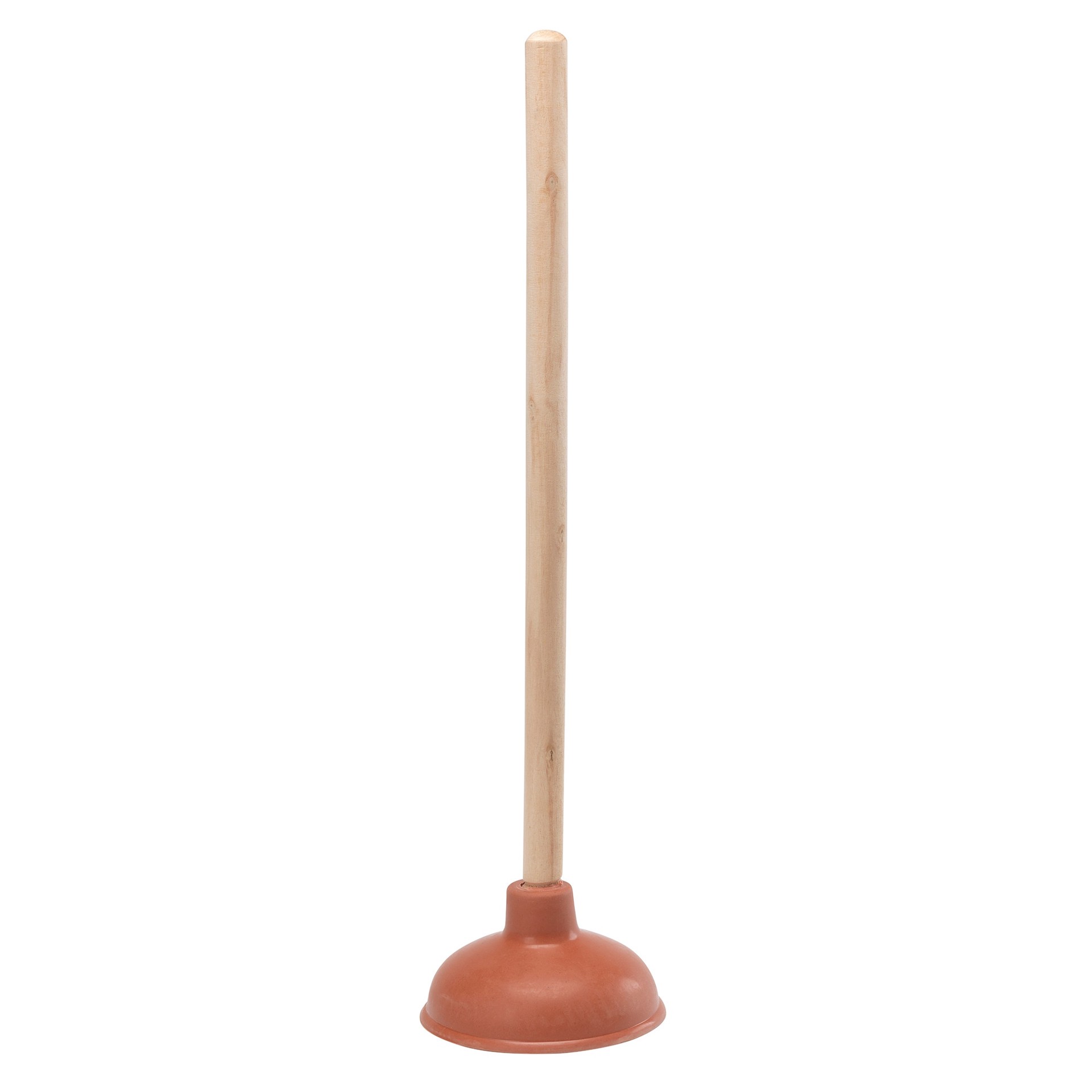 slide 1 of 4, Project Source 5.3-in Red Rubber Plunger 18-in Handle, 1 ct