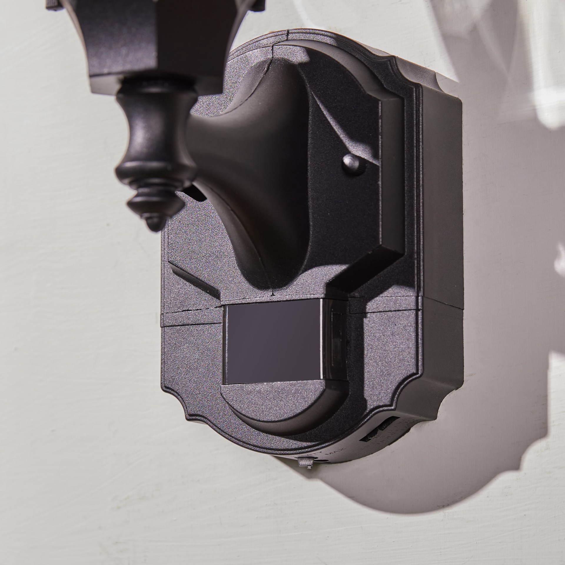 slide 2 of 6, allen + roth Alexandria 1 -Light 17.5-in H Black Hardwired Motion Sensor Outdoor Wall Light, 1 ct