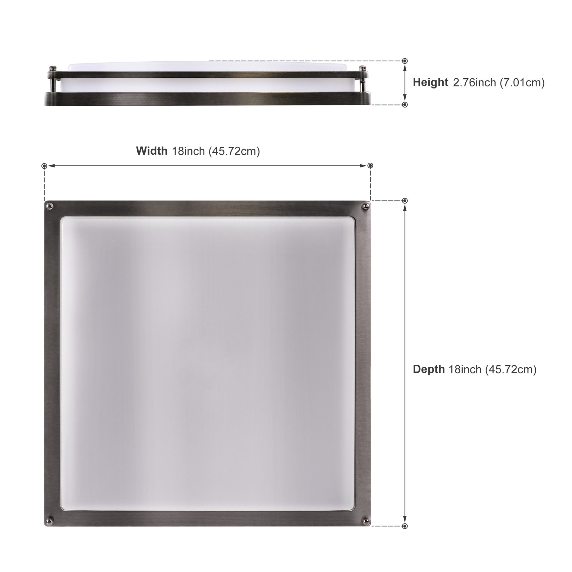 slide 4 of 5, allen + roth Sade 1 -Light 18-in Brushed Nickel Integrated LED Flush Mount Light, 1 ct
