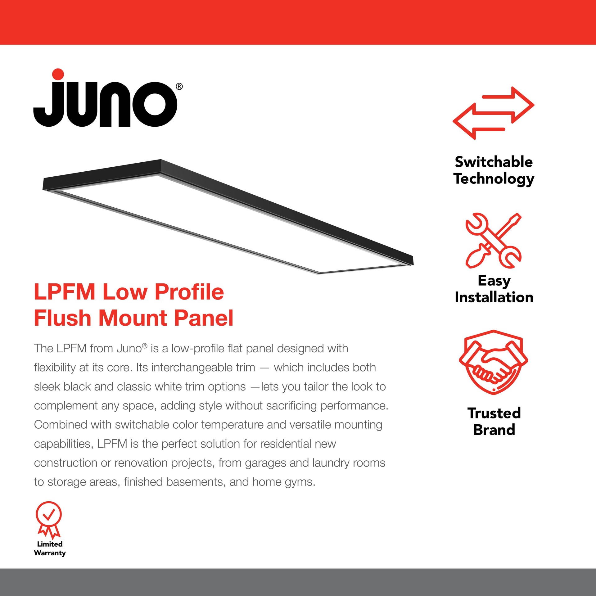 slide 2 of 6, Juno 1-ft x 4-ft Soft White LED Panel Light, 1 ct