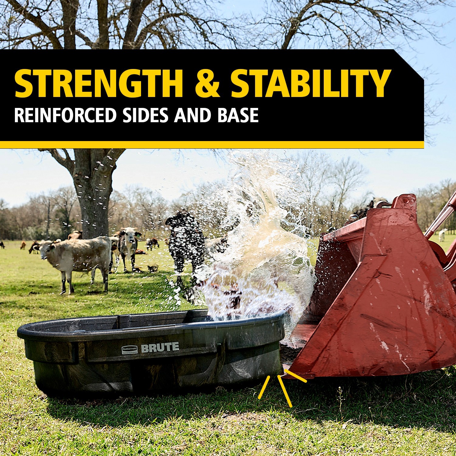 slide 5 of 6, Rubbermaid Commercial Products 50-Gallon Black Polyresin Stock Tank, 1 ct