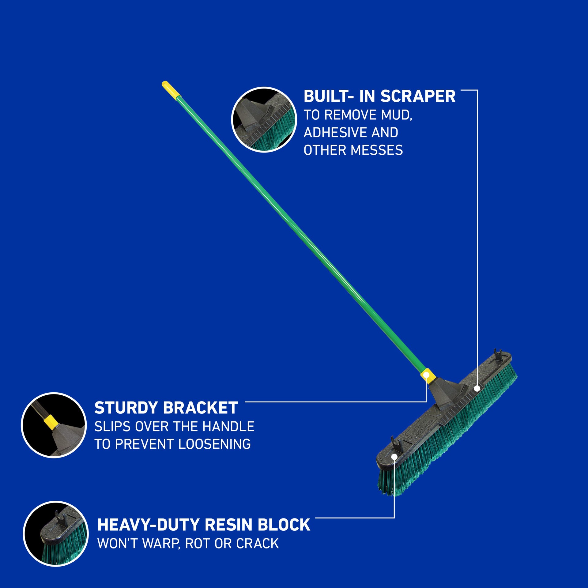 slide 3 of 4, Quickie 24-in Poly fiber Rough surface All-purpose Push Broom, 1 ct