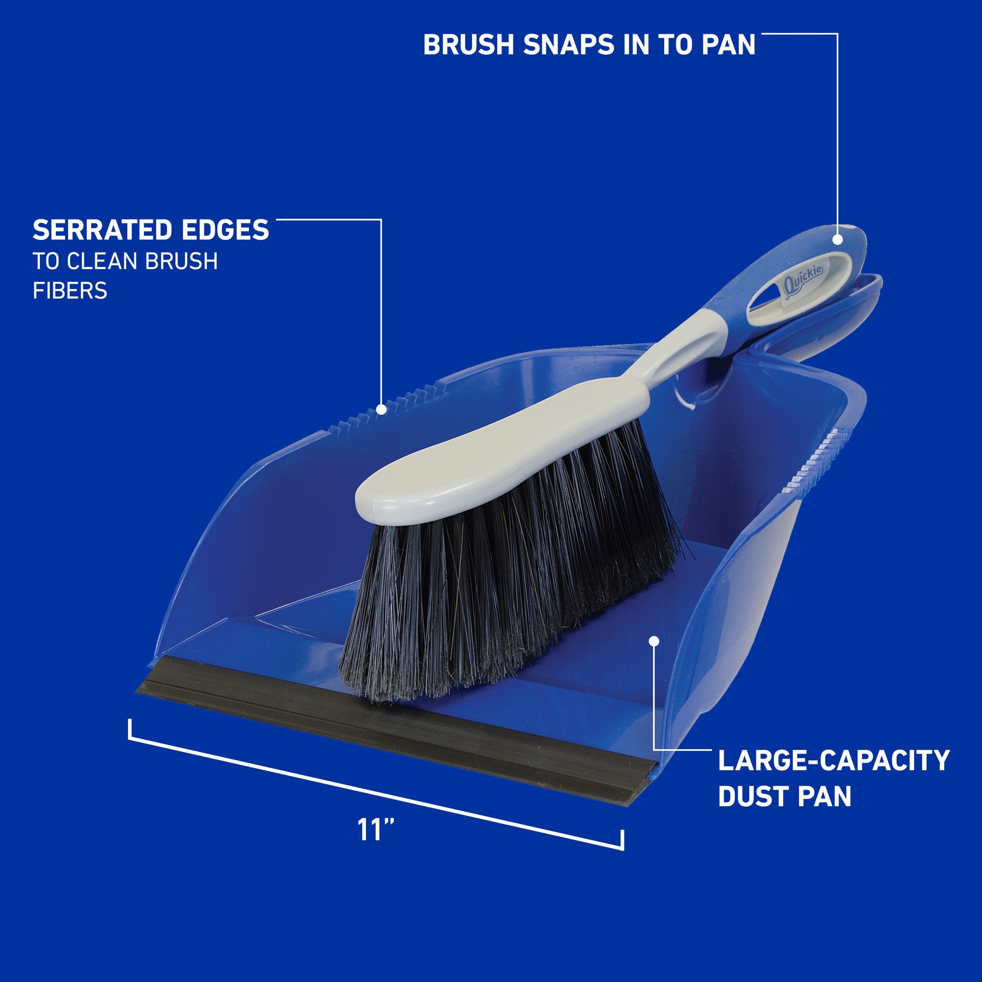 slide 3 of 4, Quickie Plastic Handheld dustpan with brush, 1 ct