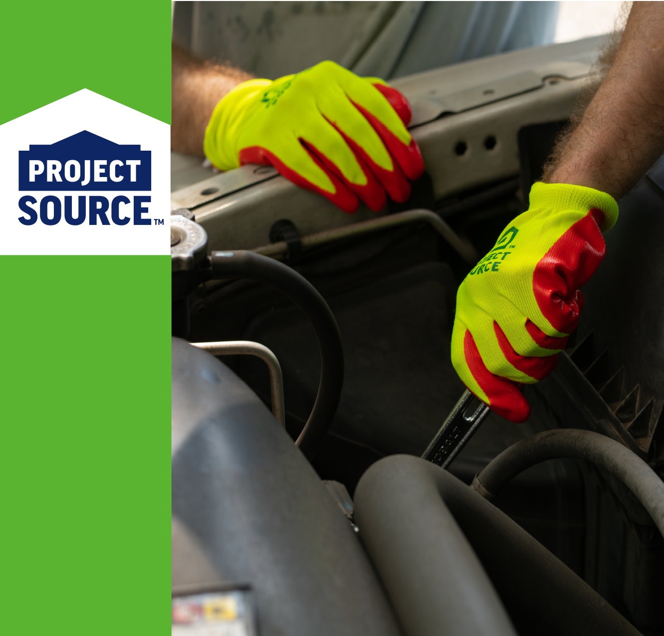 slide 3 of 5, Project Source Large Yellow Nitrile dipped Polyester 5 -Pairs, 1 ct