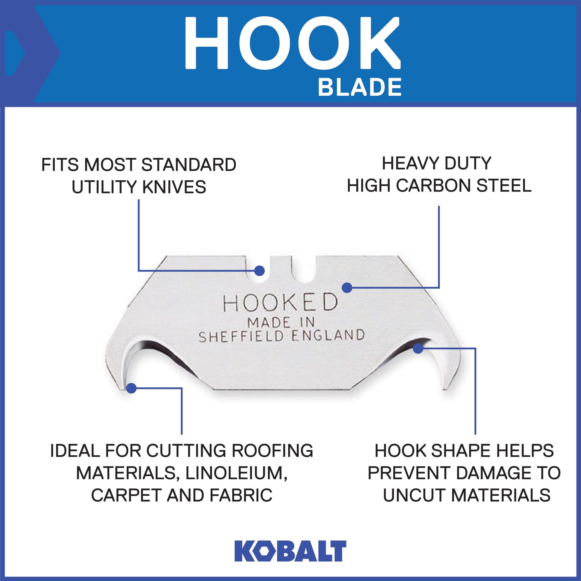 slide 2 of 4, Kobalt Carbon Steel Hook Utility Razor Blade(75-Pack), 1 ct