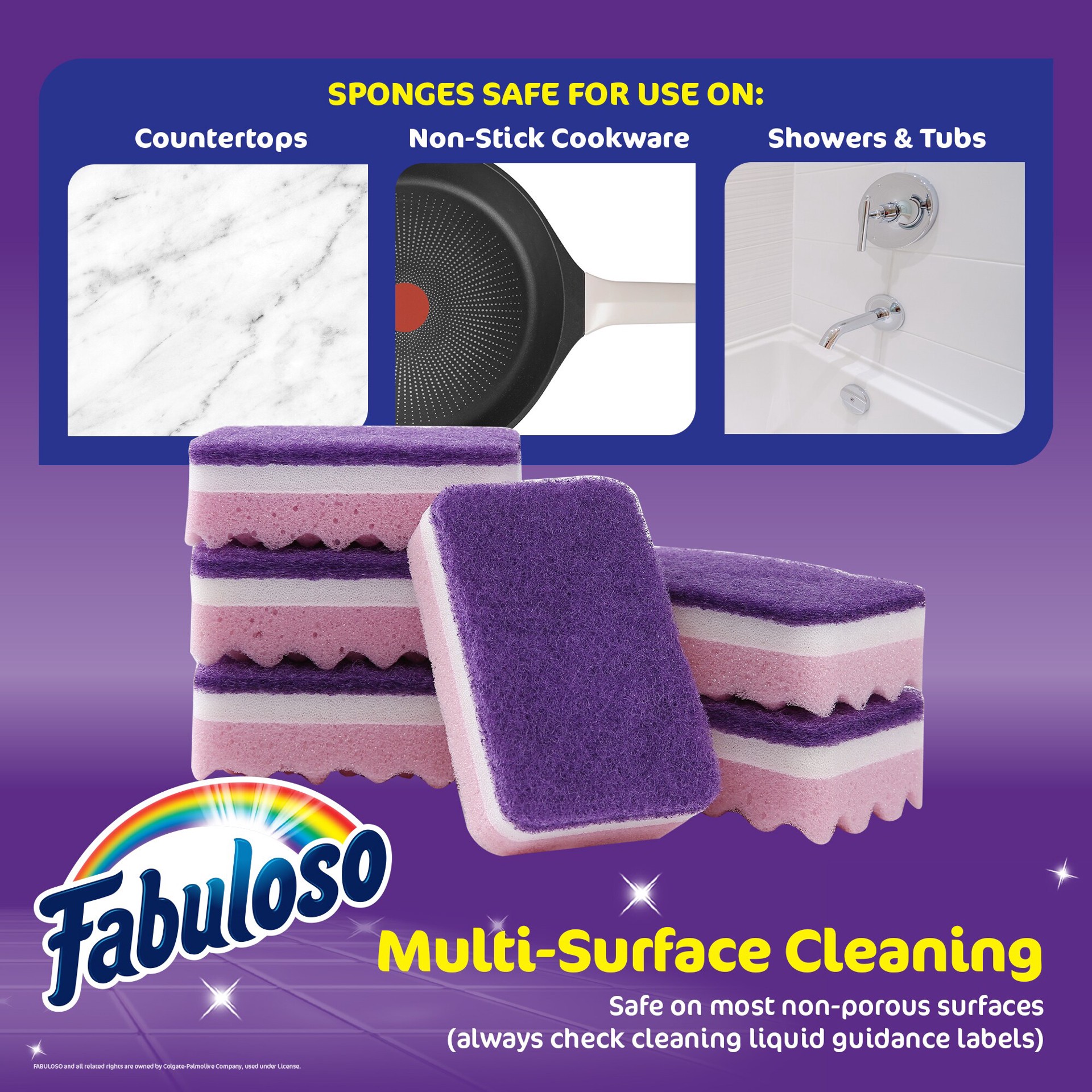 slide 6 of 6, Fabuloso Sponges Purple 6 CT Cellulose Sponge with scouring pad 6 -Pack, 1 ct