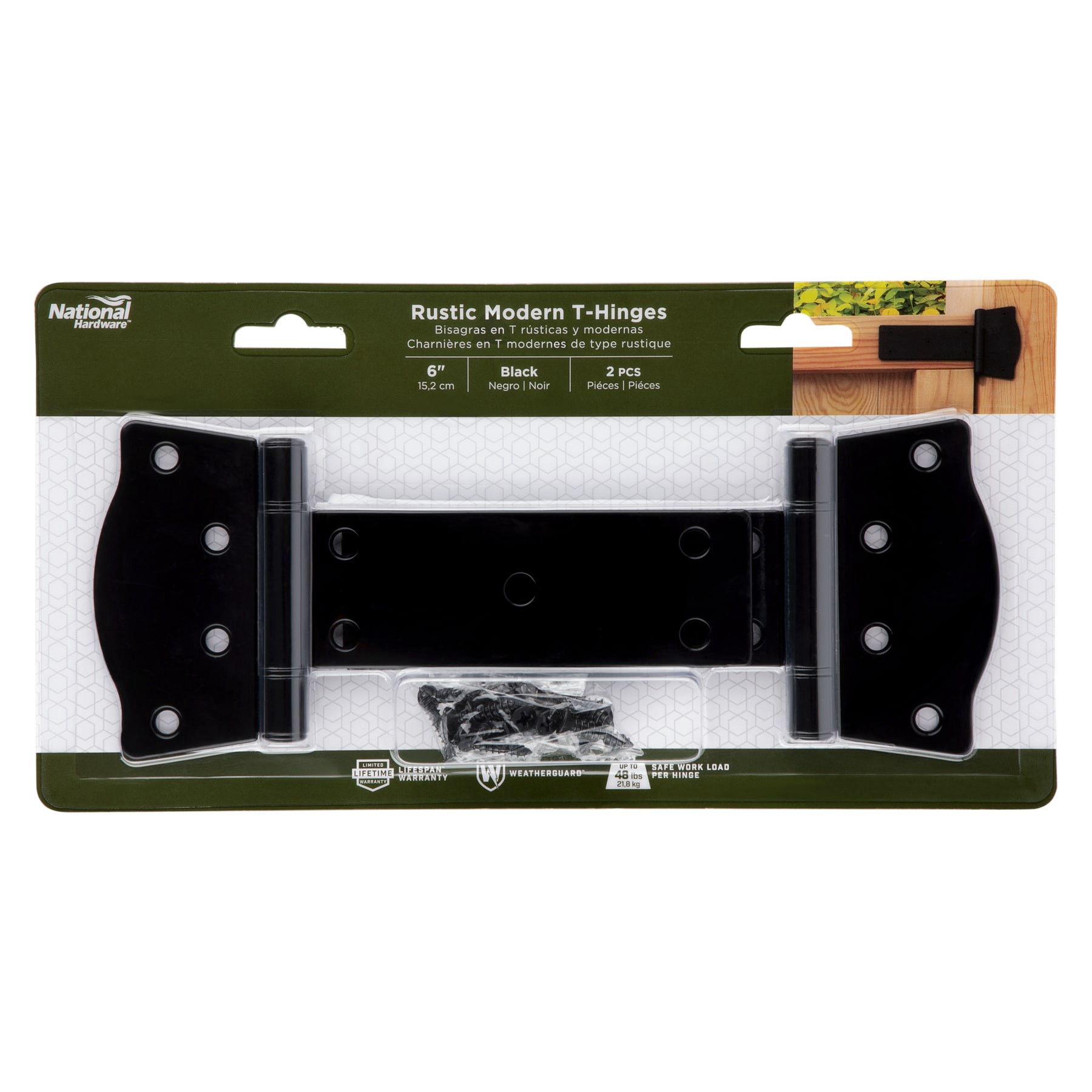 slide 5 of 6, National Hardware 2 -Pack 6-in Black Gate hinge, 1 ct