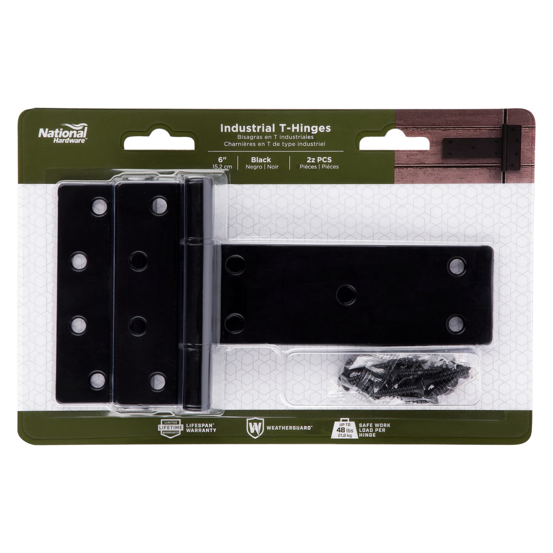 slide 5 of 6, National Hardware 2 -Pack Black Gate hinge, 1 ct