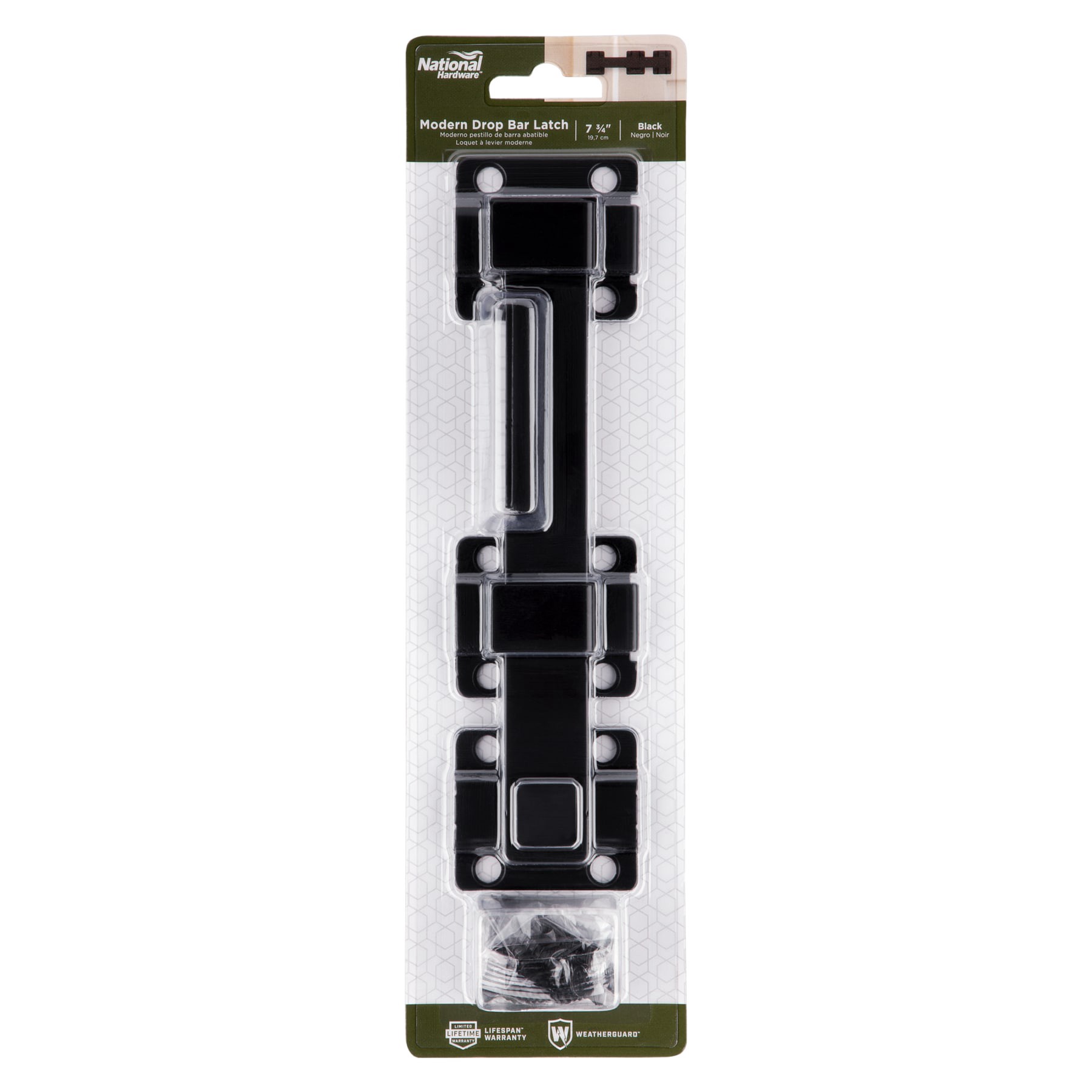 slide 4 of 6, National Hardware 7-3/4-in Black Gate latch, 1 ct