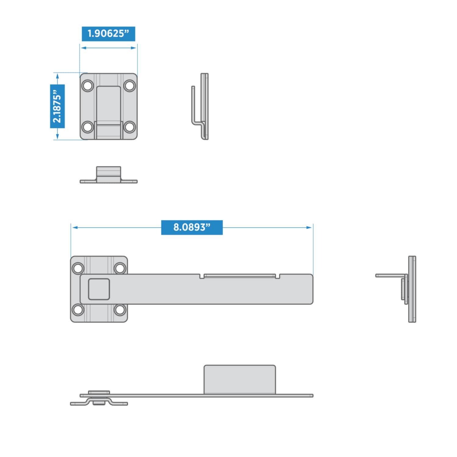 slide 5 of 6, National Hardware 7-3/4-in Black Gate latch, 1 ct