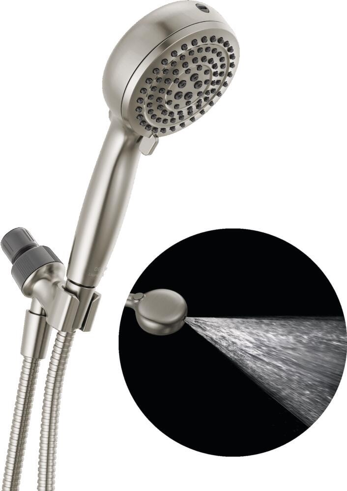 slide 1 of 6, Delta ProClean 6.0 -Spray Spotshield Brushed Nickel 4.5-in Round High Pressure Handheld Shower Head 2.5 GPM, 1 ct