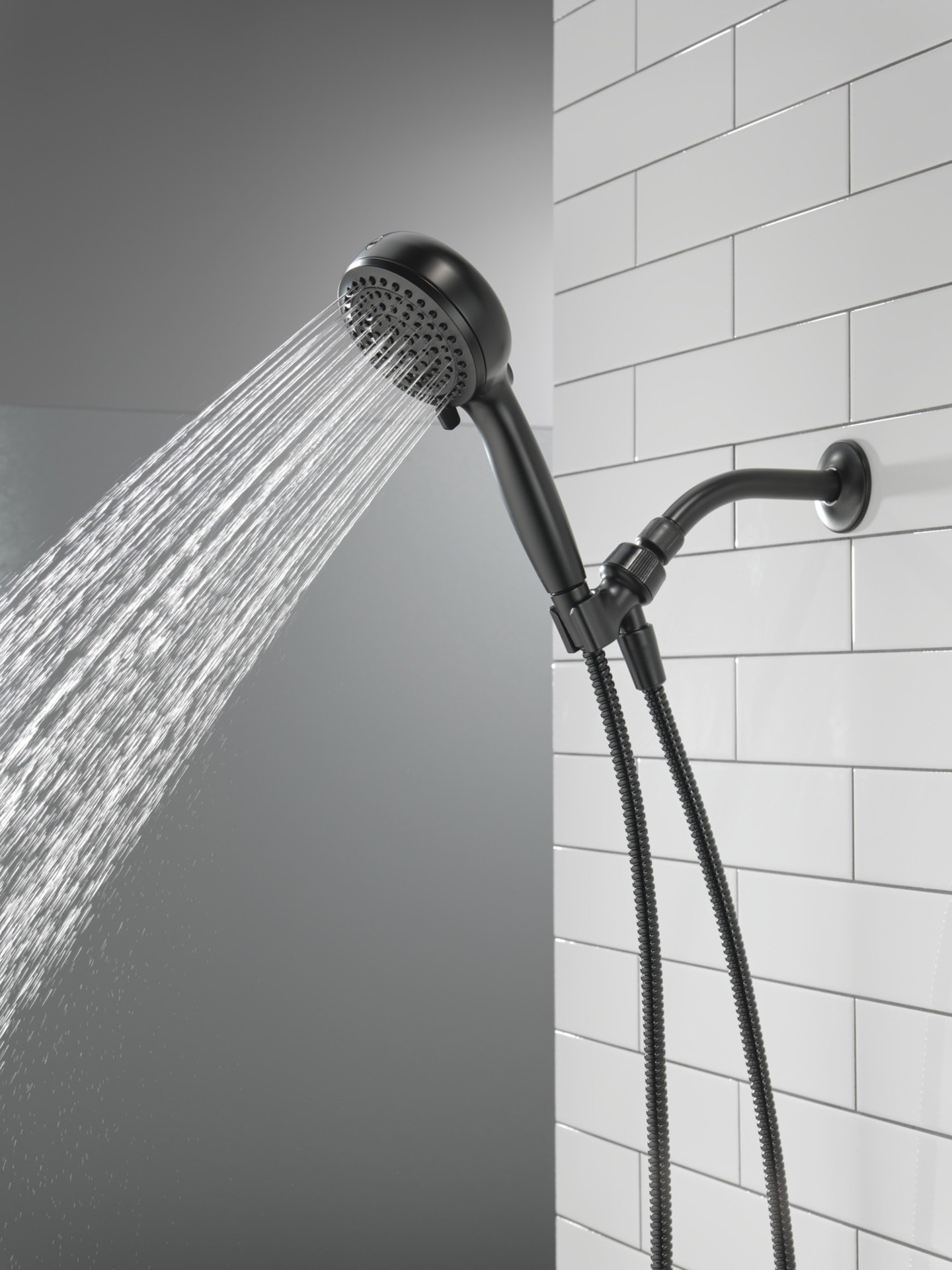 slide 3 of 6, Delta ProClean 6.0 -Spray Matte Black 4.5-in Round High Pressure Handheld Shower Head 2.5 GPM, 1 ct