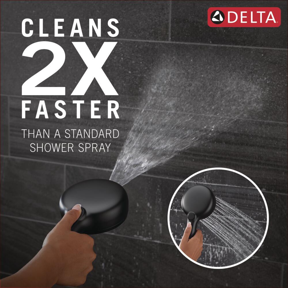 slide 5 of 6, Delta ProClean 6.0 -Spray Matte Black 4.5-in Round High Pressure Handheld Shower Head 2.5 GPM, 1 ct