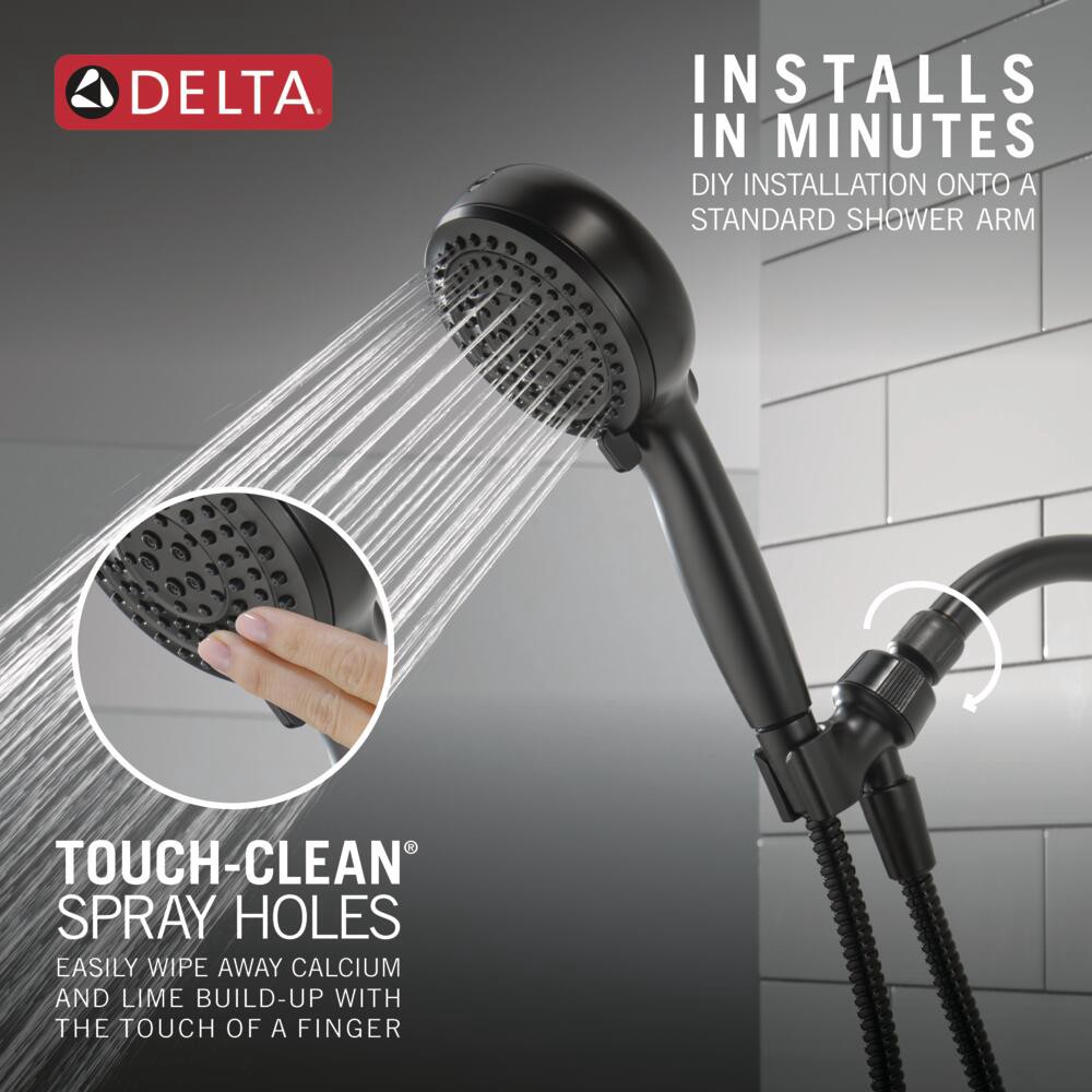 slide 6 of 6, Delta ProClean 6.0 -Spray Matte Black 4.5-in Round High Pressure Handheld Shower Head 1.75 GPM, 1 ct