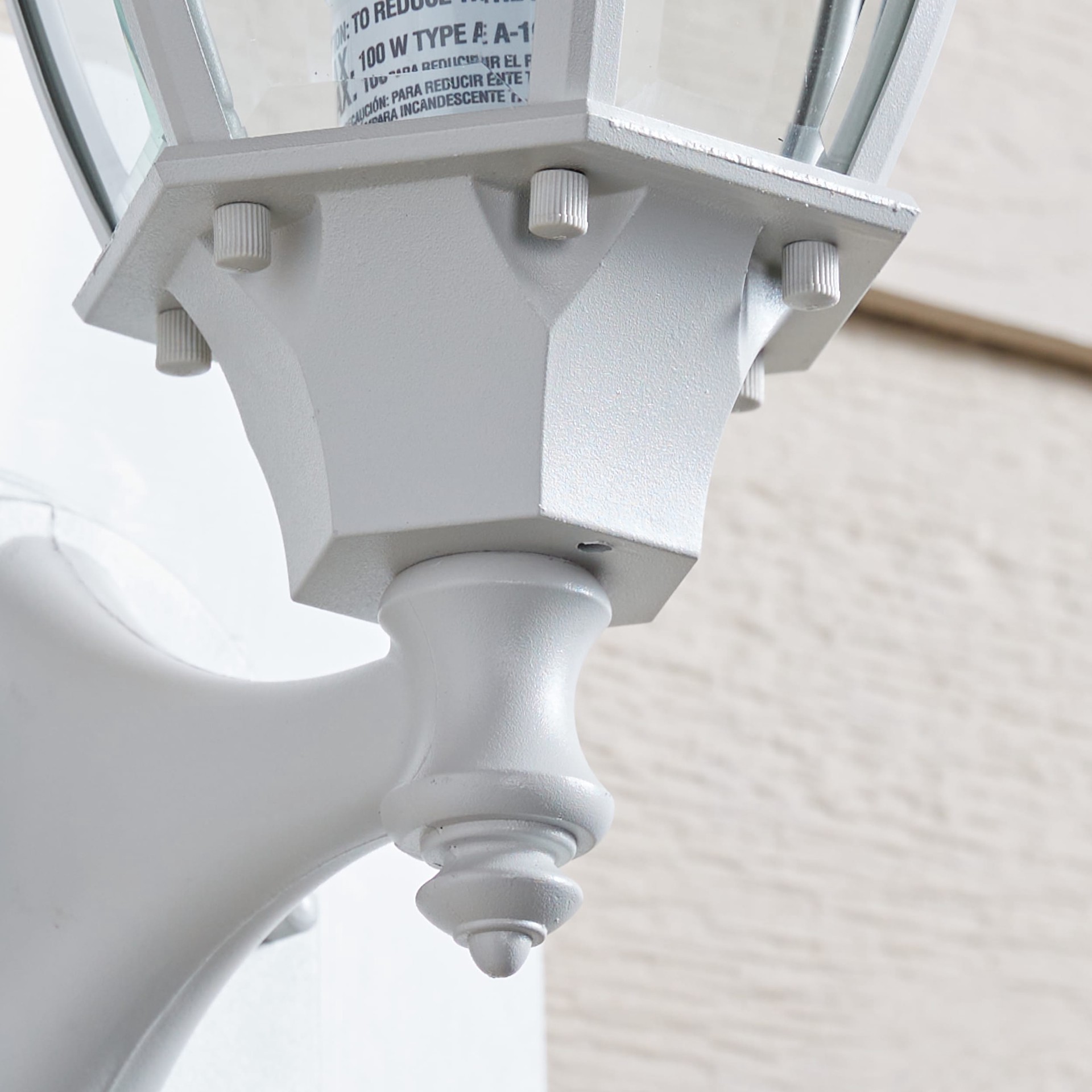 slide 2 of 6, allen + roth Alexandria 1 -Light 17.5-in H White Hardwired Motion Sensor Outdoor Wall Light, 1 ct