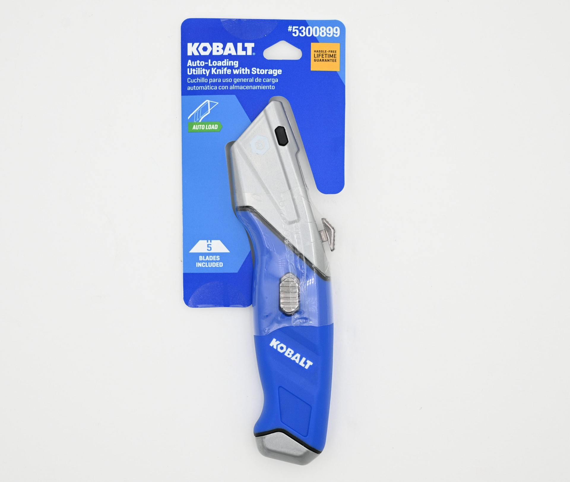 slide 2 of 6, Kobalt Auto Loading 3/4-in 5 -Blade Retractable Utility Knife with On Tool Blade Storage, 1 ct