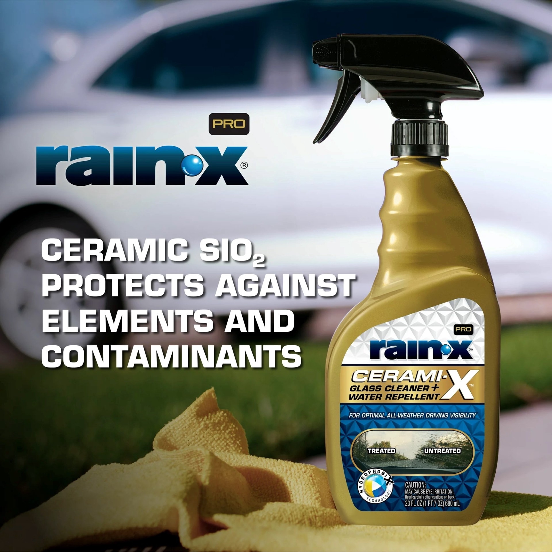 slide 6 of 6, Rain-X 2-in-1 23 -oz Pump spray Glass Cleaner, 1 ct