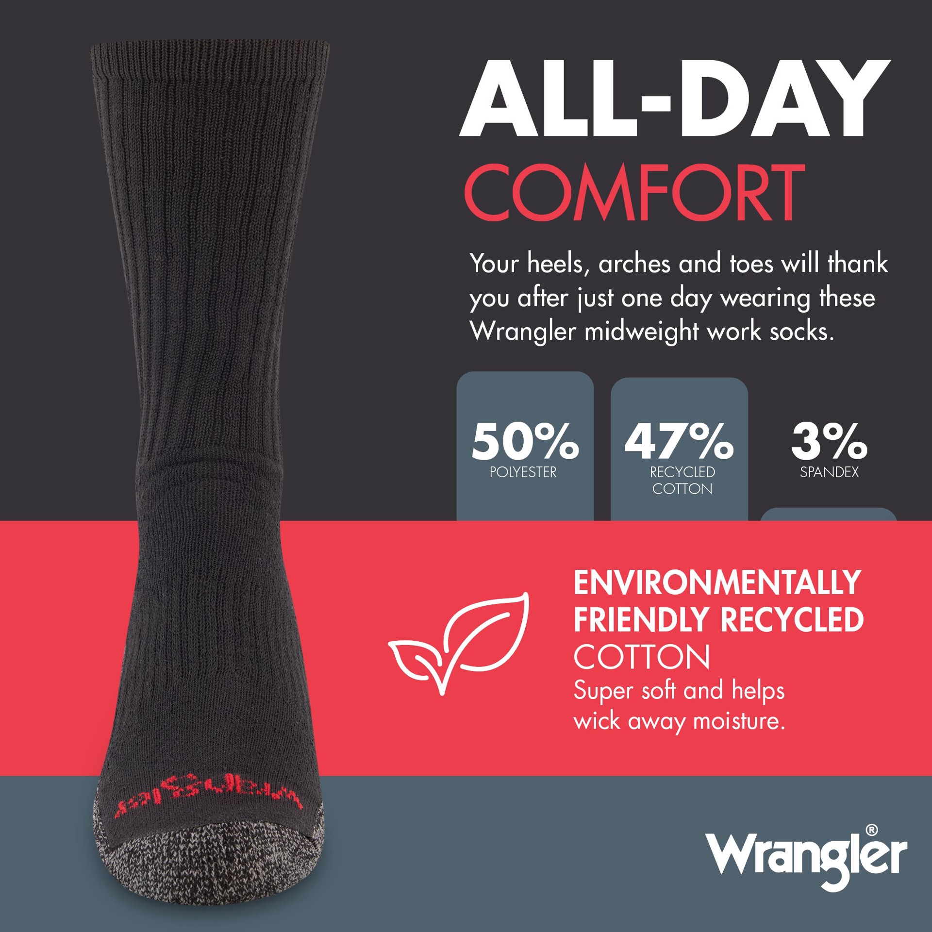 slide 5 of 6, Wrangler Men's Polyester blend 6 -Pack, 1 ct