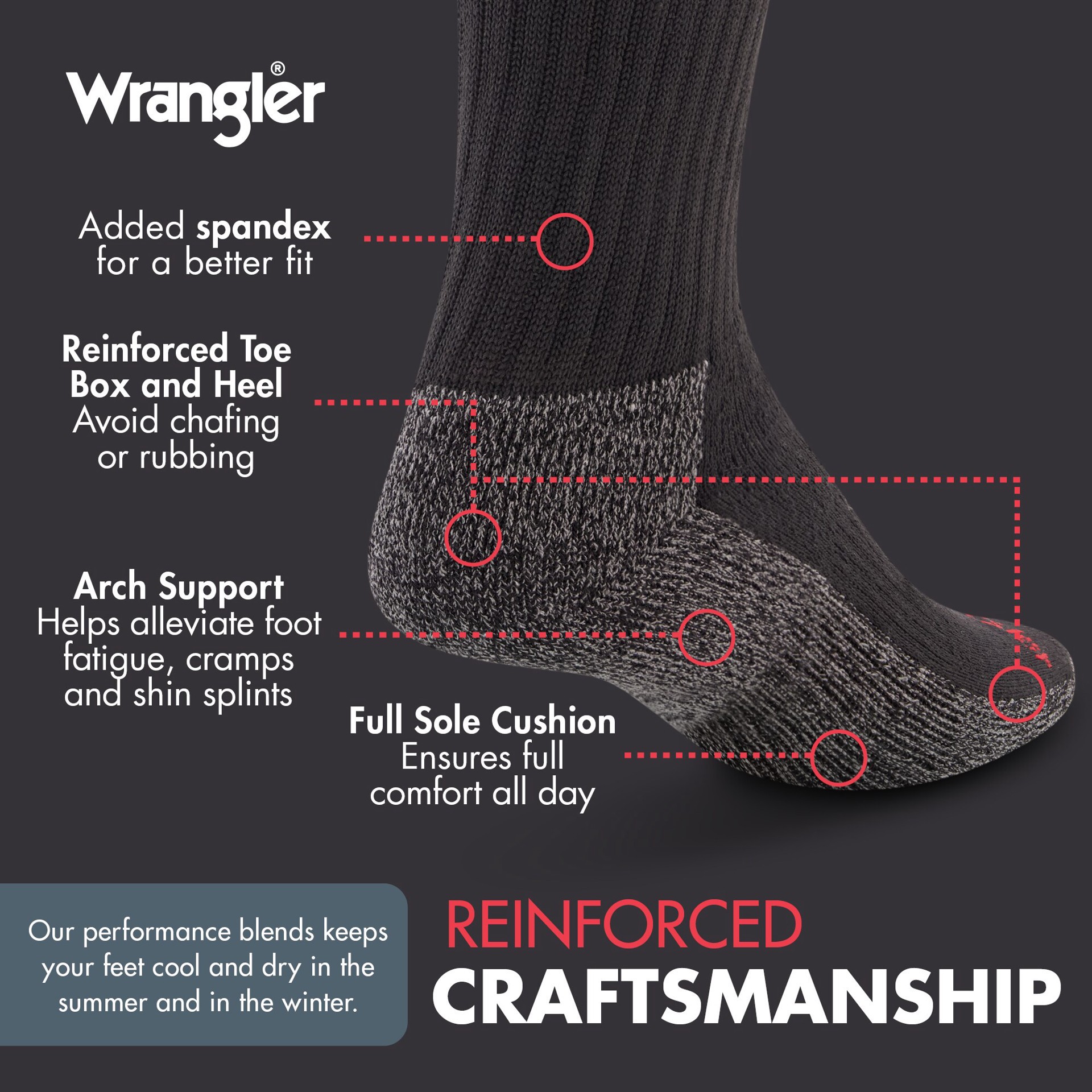 slide 6 of 6, Wrangler Men's Polyester blend 6 -Pack, 1 ct