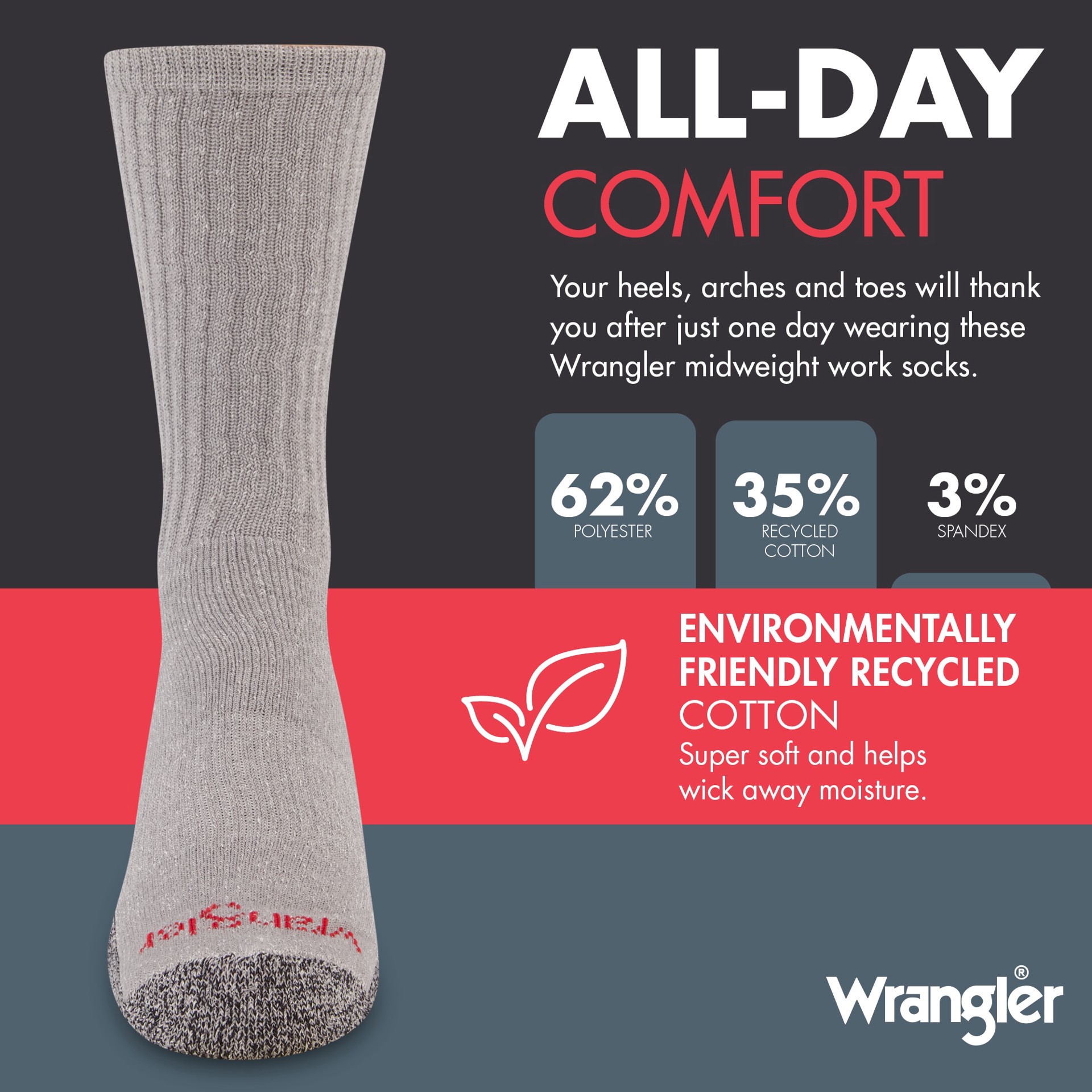 slide 5 of 6, Wrangler Men's Polyester blend 6 -Pack, 1 ct