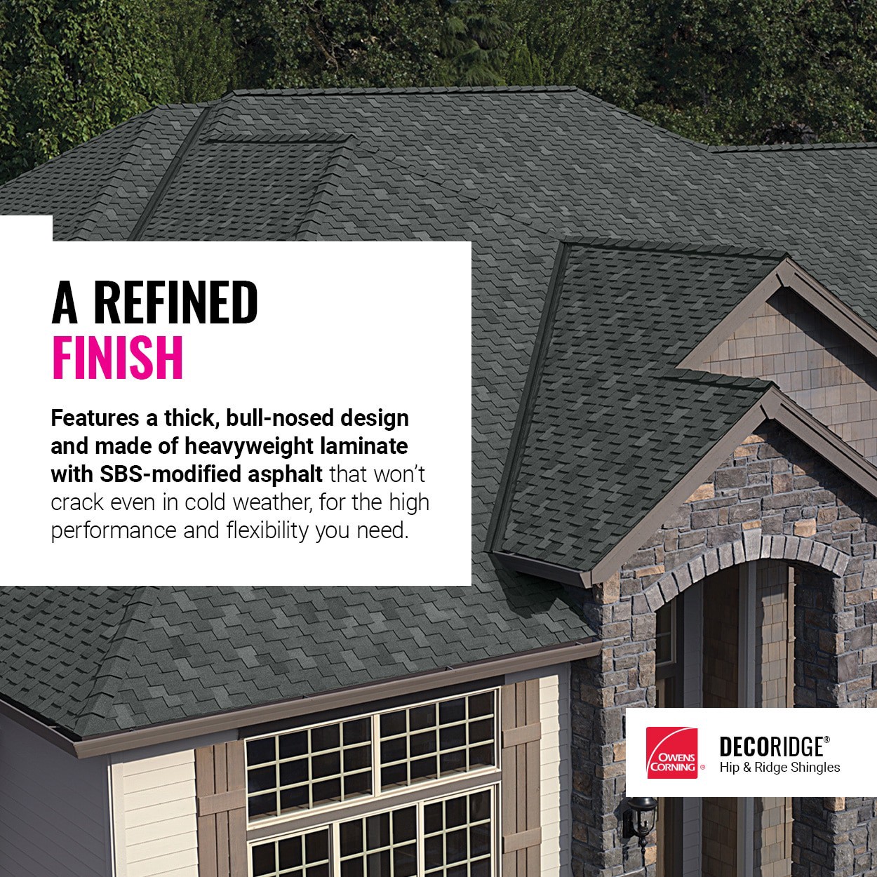 slide 2 of 6, Owens Corning DecoRidge 10In. Forest Brown Hip Ridge Roof Shingles ( 20-lin ft per Bundle ), 1 ct