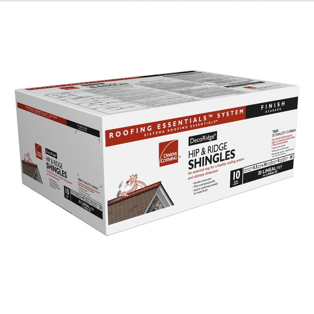 slide 5 of 6, Owens Corning DecoRidge 10In. Forest Brown Hip Ridge Roof Shingles ( 20-lin ft per Bundle ), 1 ct