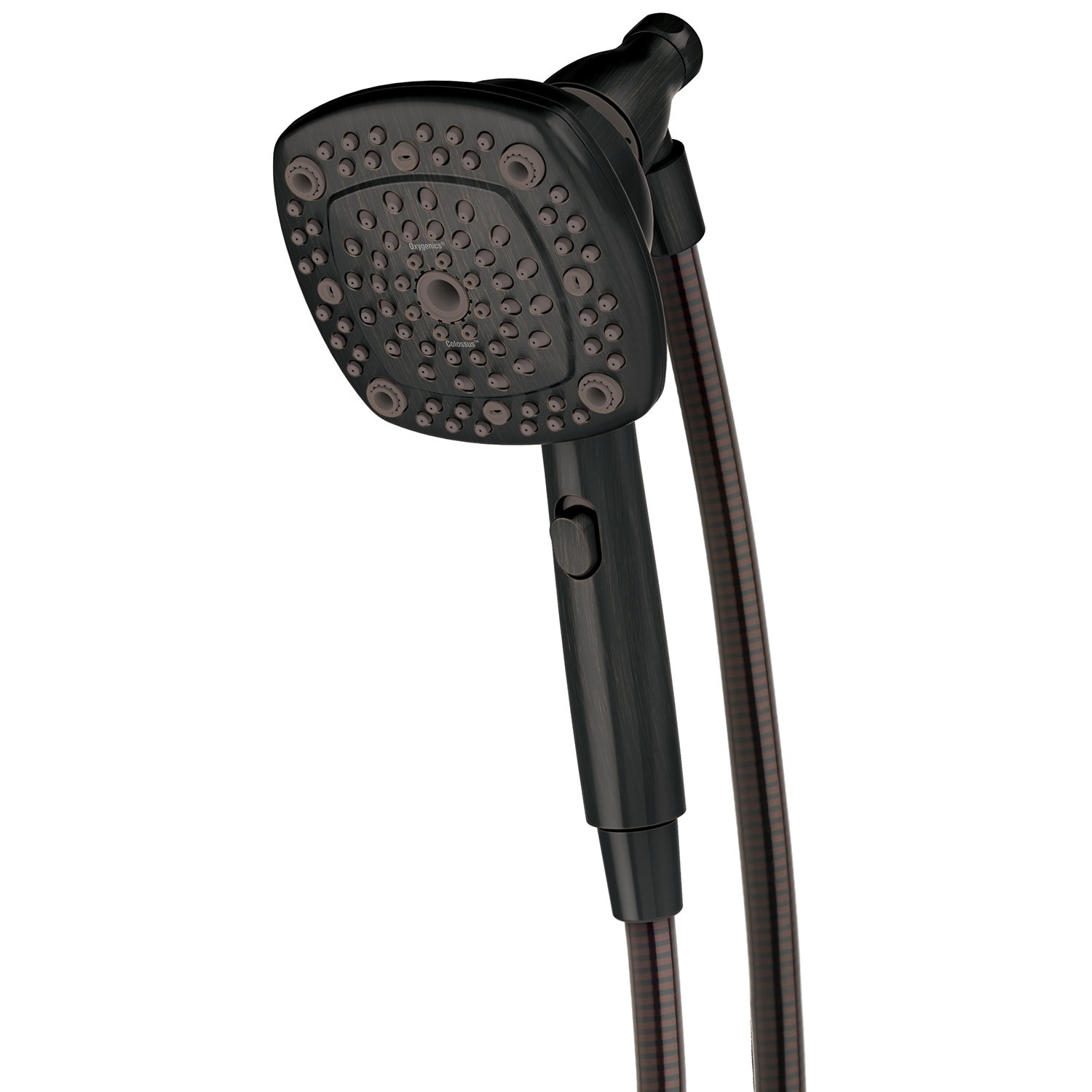 slide 1 of 6, Oxygenics EasyConnect w/ Colossus 8.0 -Spray Oil Rubbed Bronze 4.53-in Square High Pressure Handheld Shower Head 1.8 GPM, 1 ct