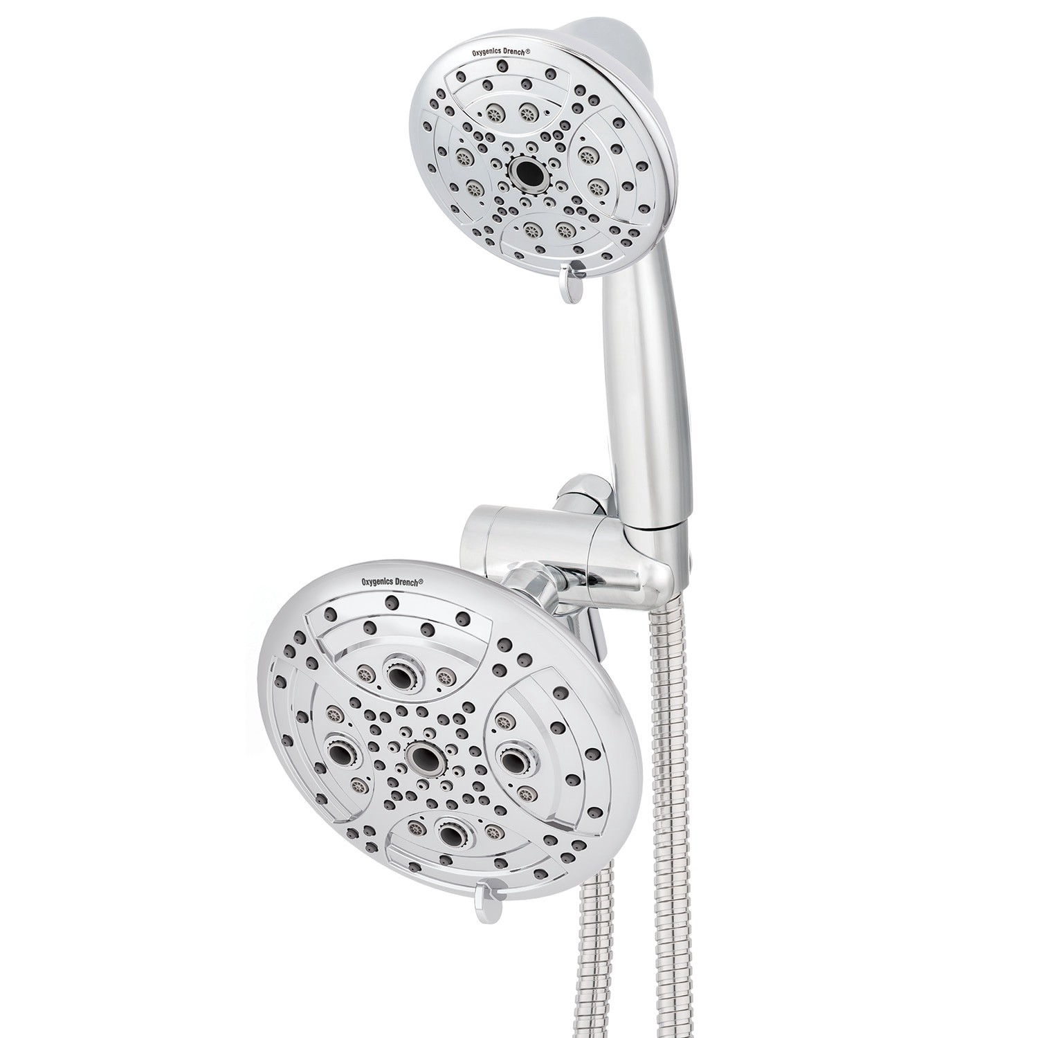 slide 1 of 6, Oxygenics Drench 55.0 -Spray Chrome 6-in Round Rain High Pressure Shower Head with Handheld Combo 1.8 GPM, 1 ct