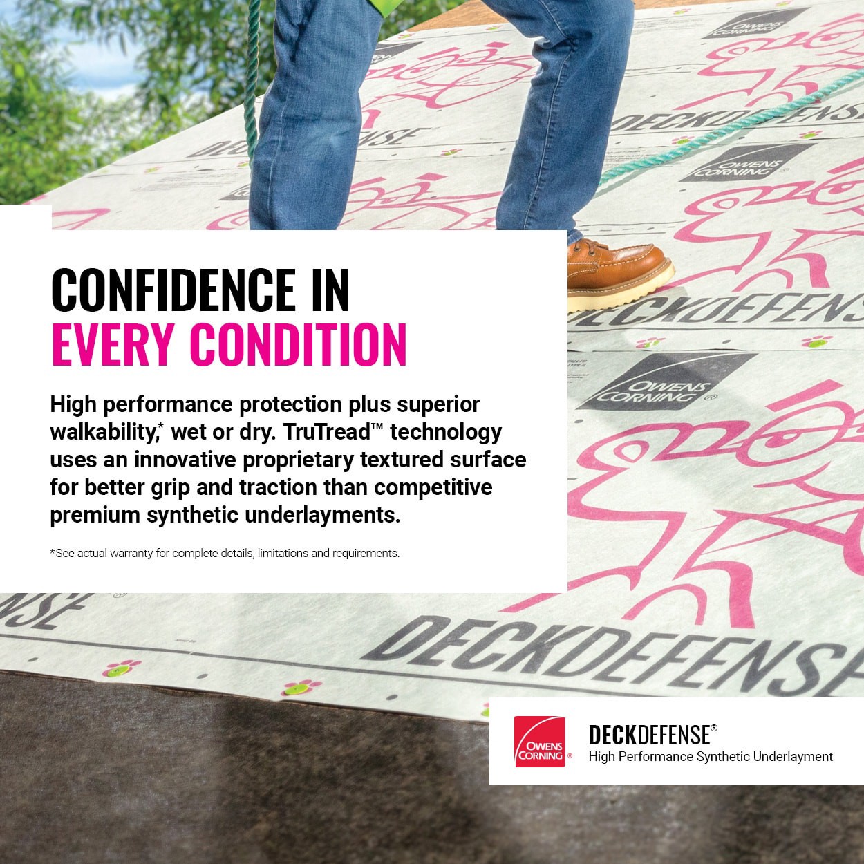 slide 3 of 6, Owens Corning Deck Defense 42-in x 286-ft 1001-sq ft Synthetic Roof Underlayment, 1 ct