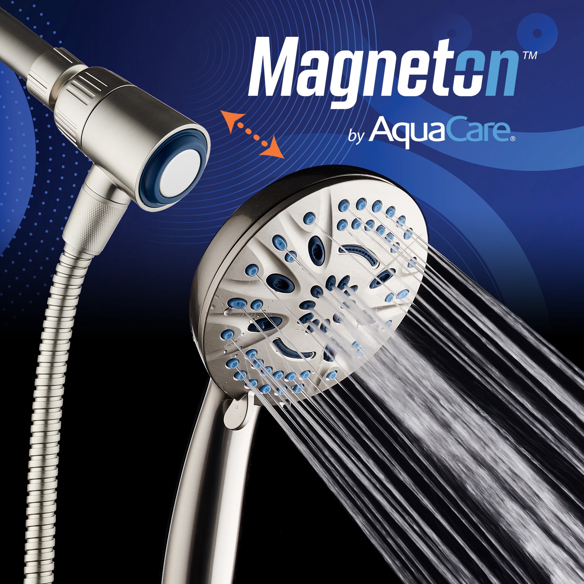 slide 2 of 6, AquaCare 8.0 -Spray Satin Nickel Handheld Shower Head 1.8 GPM, 1 ct