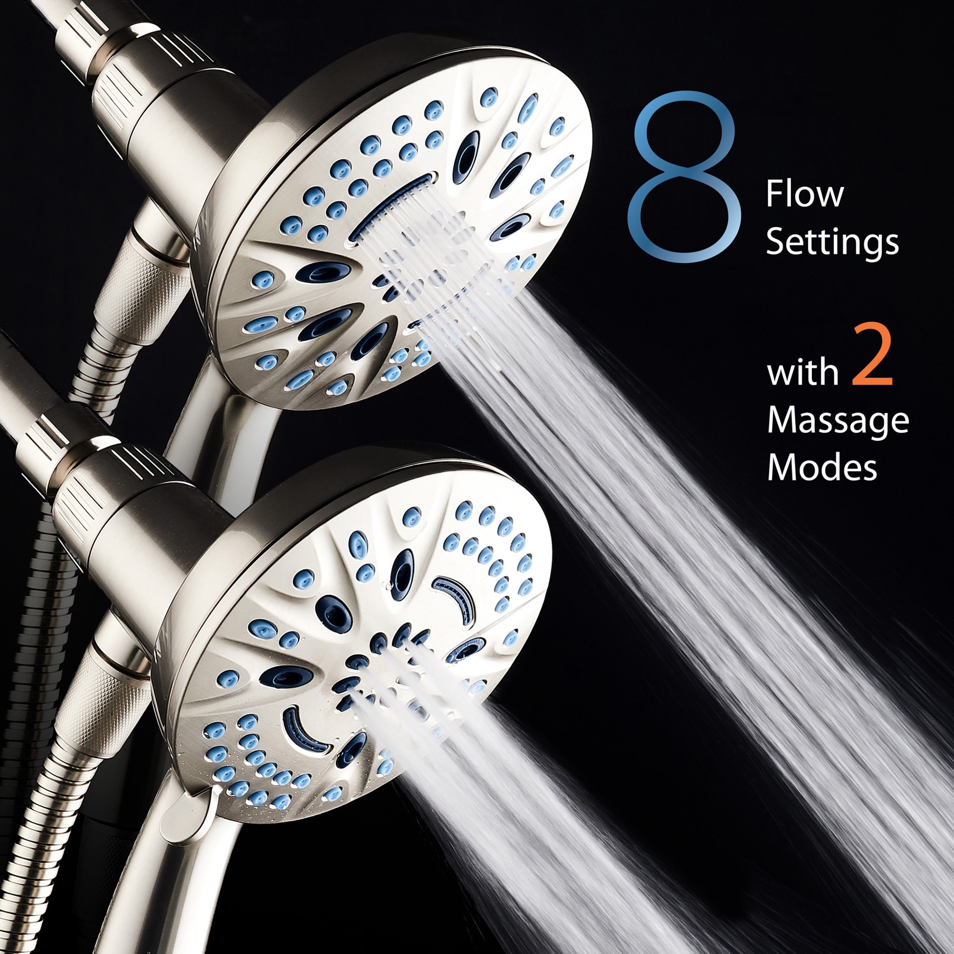 slide 3 of 6, AquaCare 8.0 -Spray Satin Nickel Handheld Shower Head 1.8 GPM, 1 ct