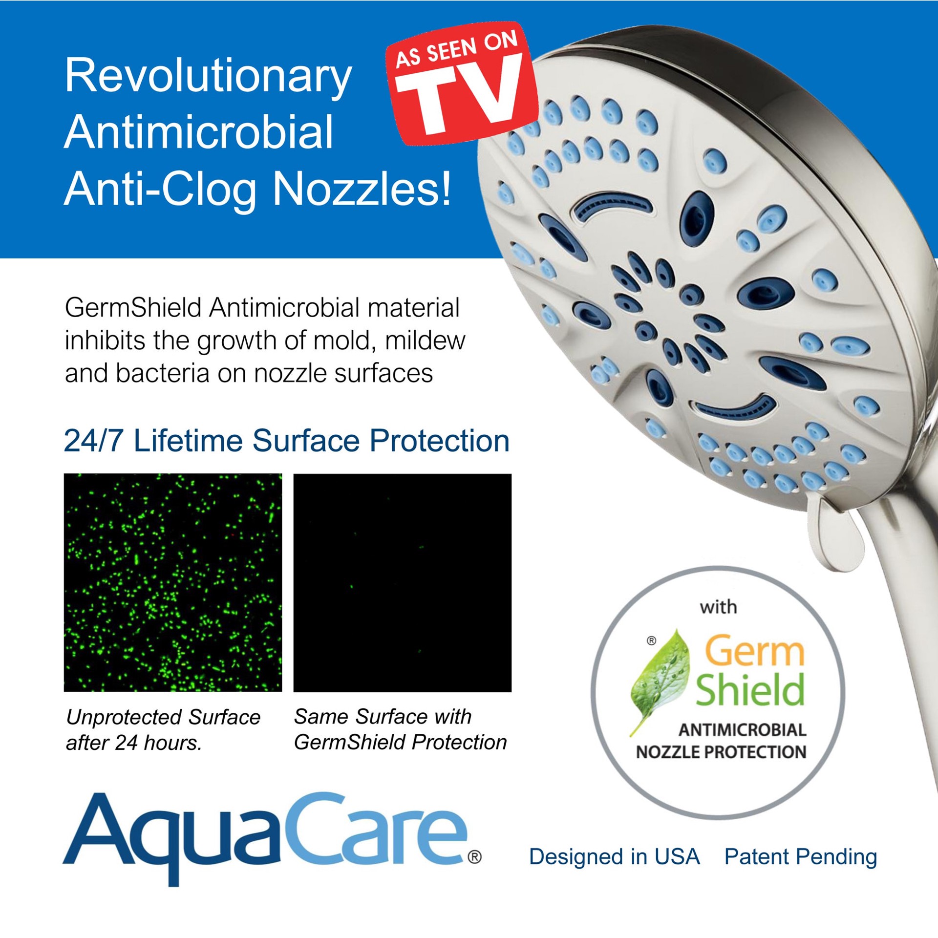 slide 5 of 6, AquaCare 8.0 -Spray Satin Nickel Handheld Shower Head 1.8 GPM, 1 ct